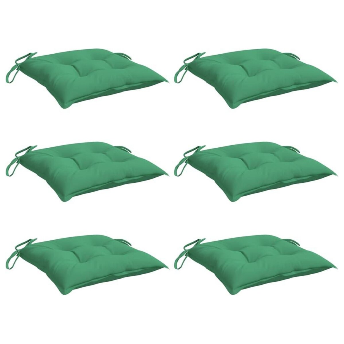 VIDAXL Coussins de chaise lot de 6 vert 40x40x7 cm tissu oxford