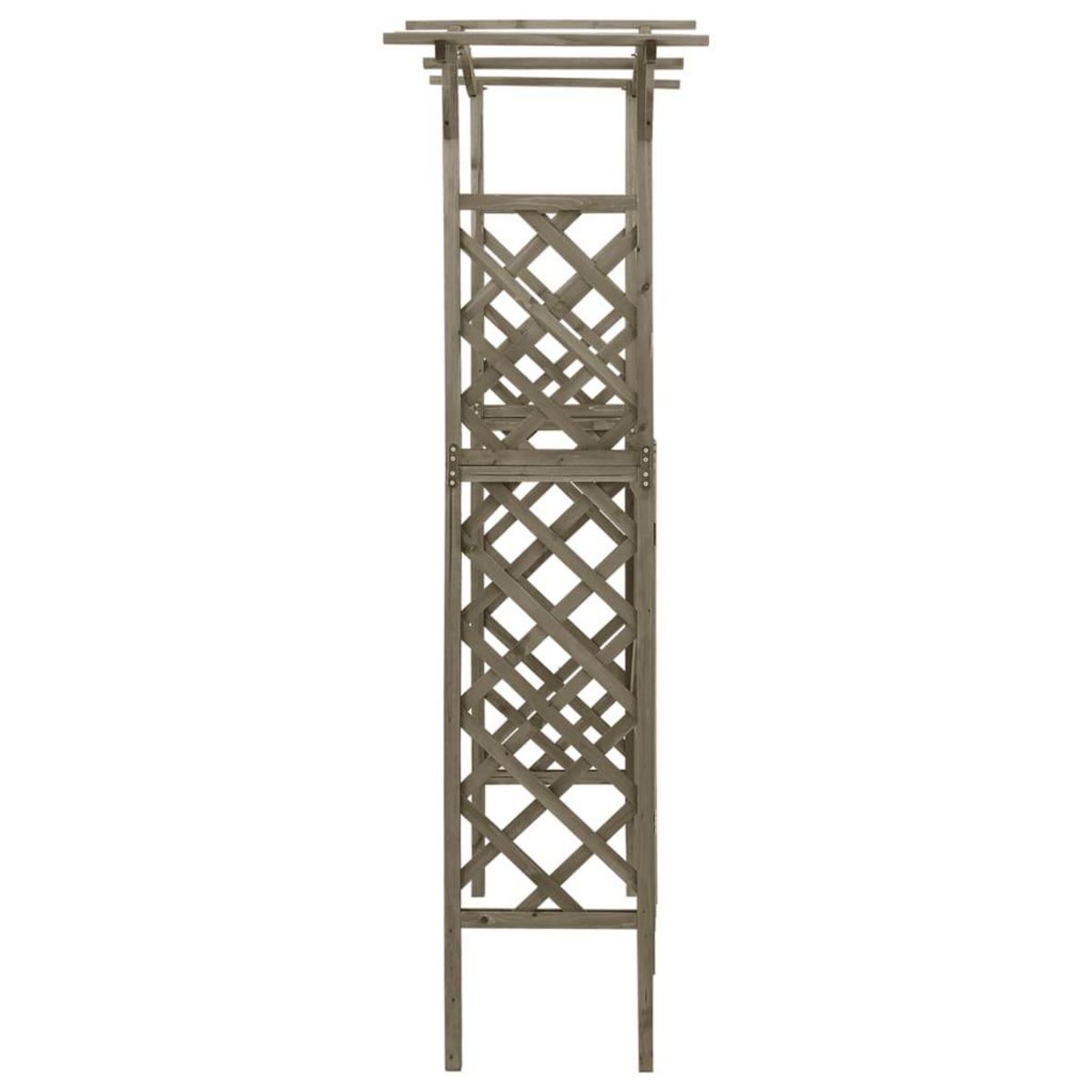 VIDAXL Pergola avec portail 116x40x204 cm Gris Bois de sapin massif