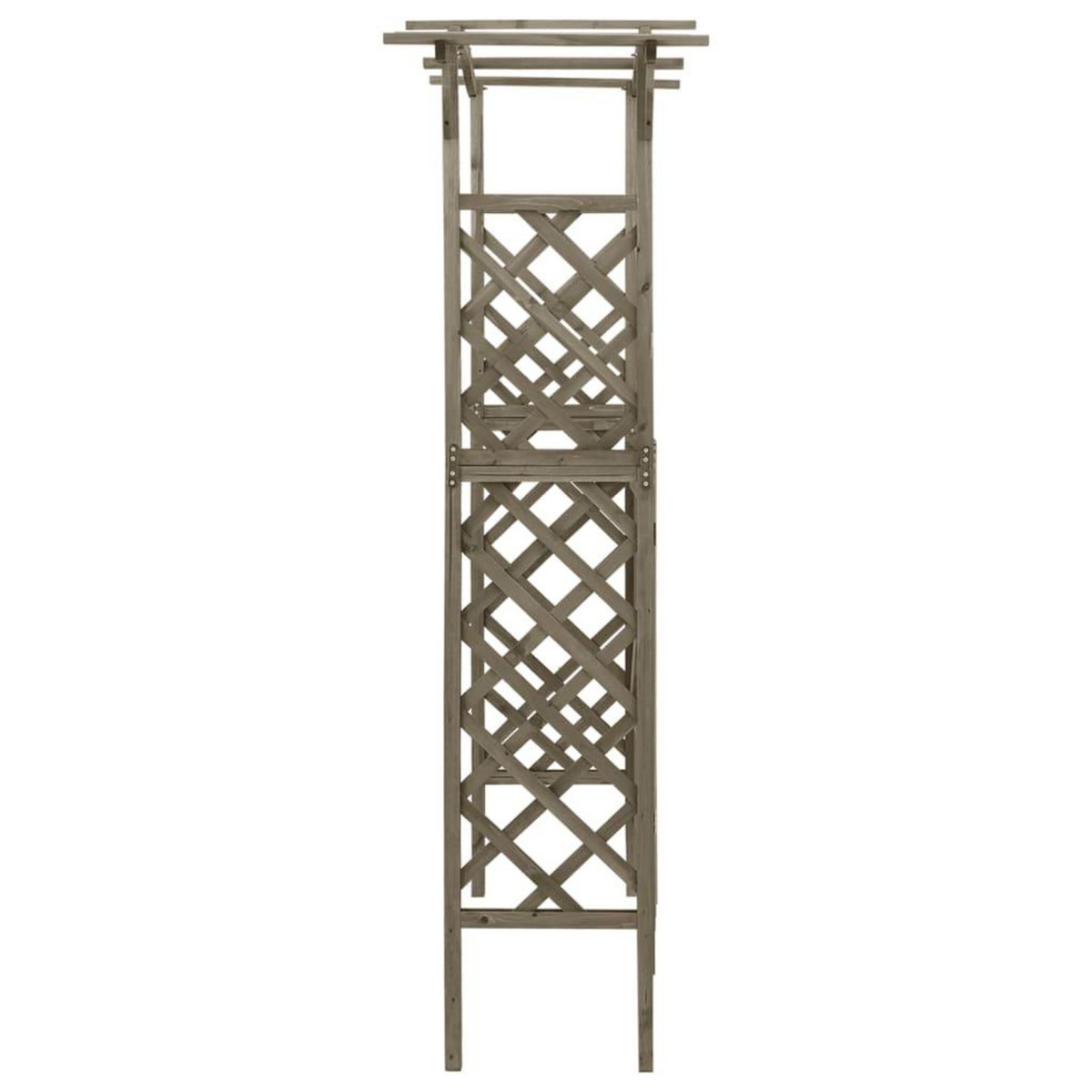 VIDAXL Pergola avec portail 116x40x204 cm Gris Bois de sapin massif