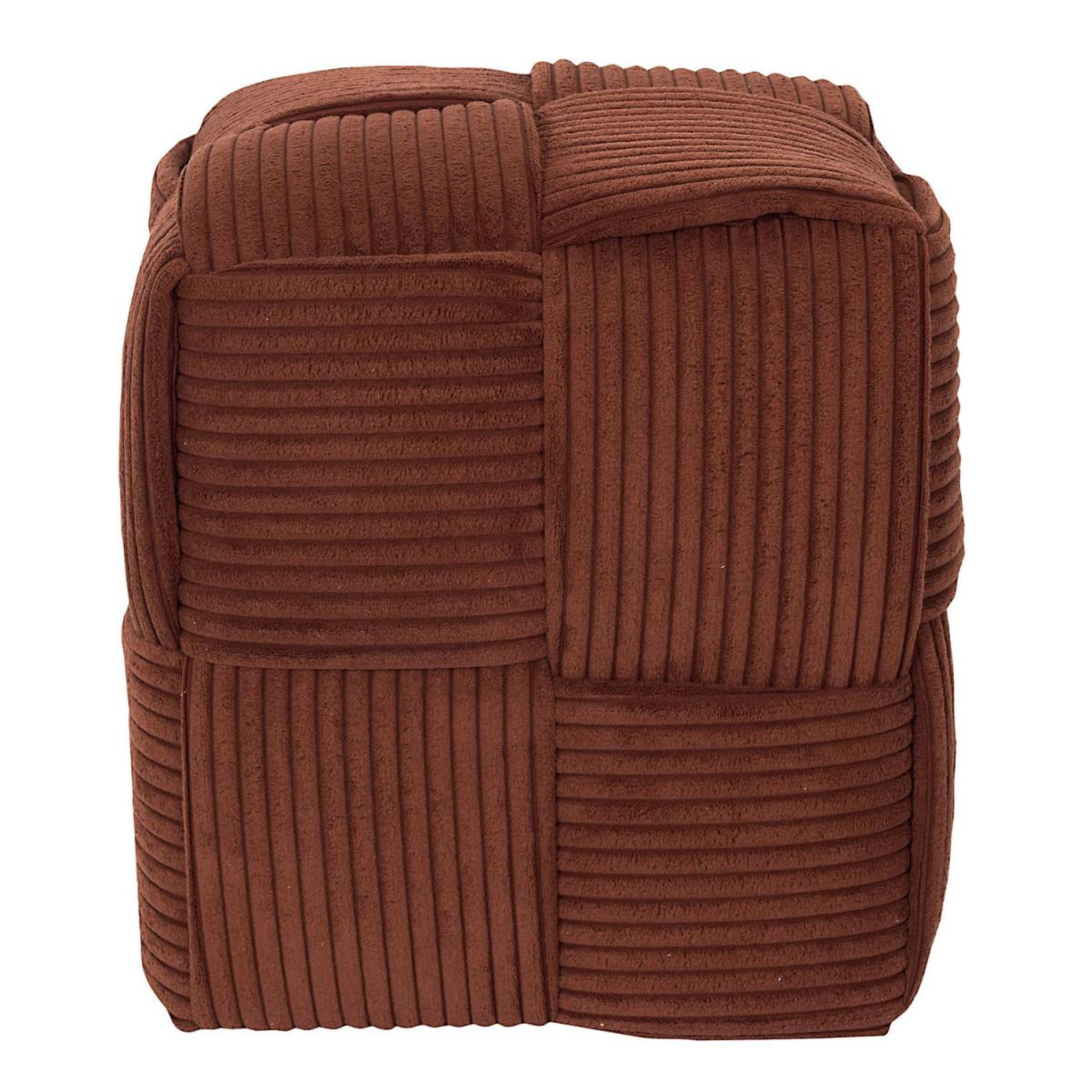 Voir la diapositive 2 : The Home Deco Factory Pouf côtelé tressé  scott  38cm terracotta