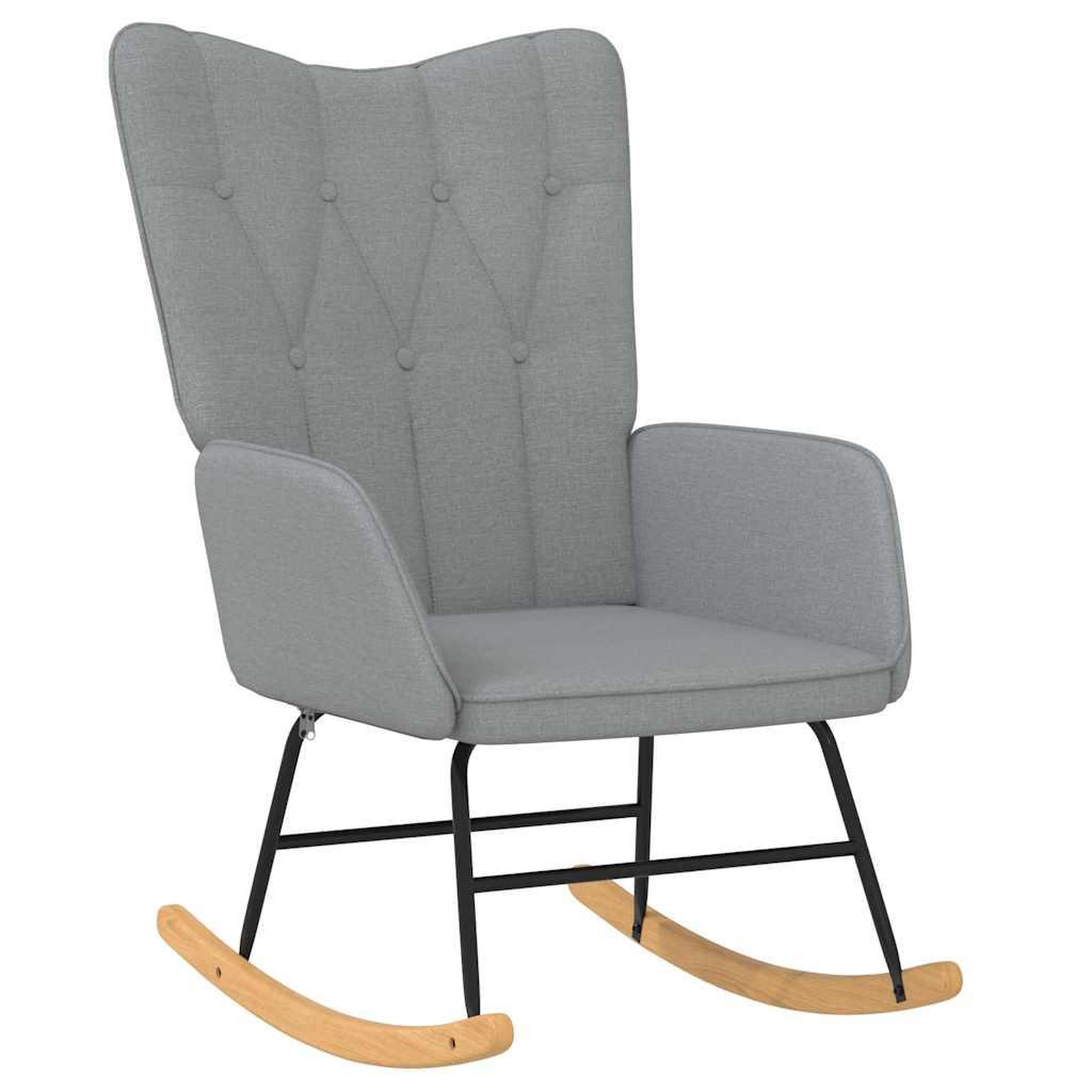 Voir la diapositive 2 : VIDAXL Chaise a bascule Gris clair Tissu