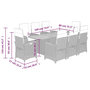 Voir la diapositive 6 : VIDAXL Ensemble a manger de jardin 9 pcs coussins gris resine tressee