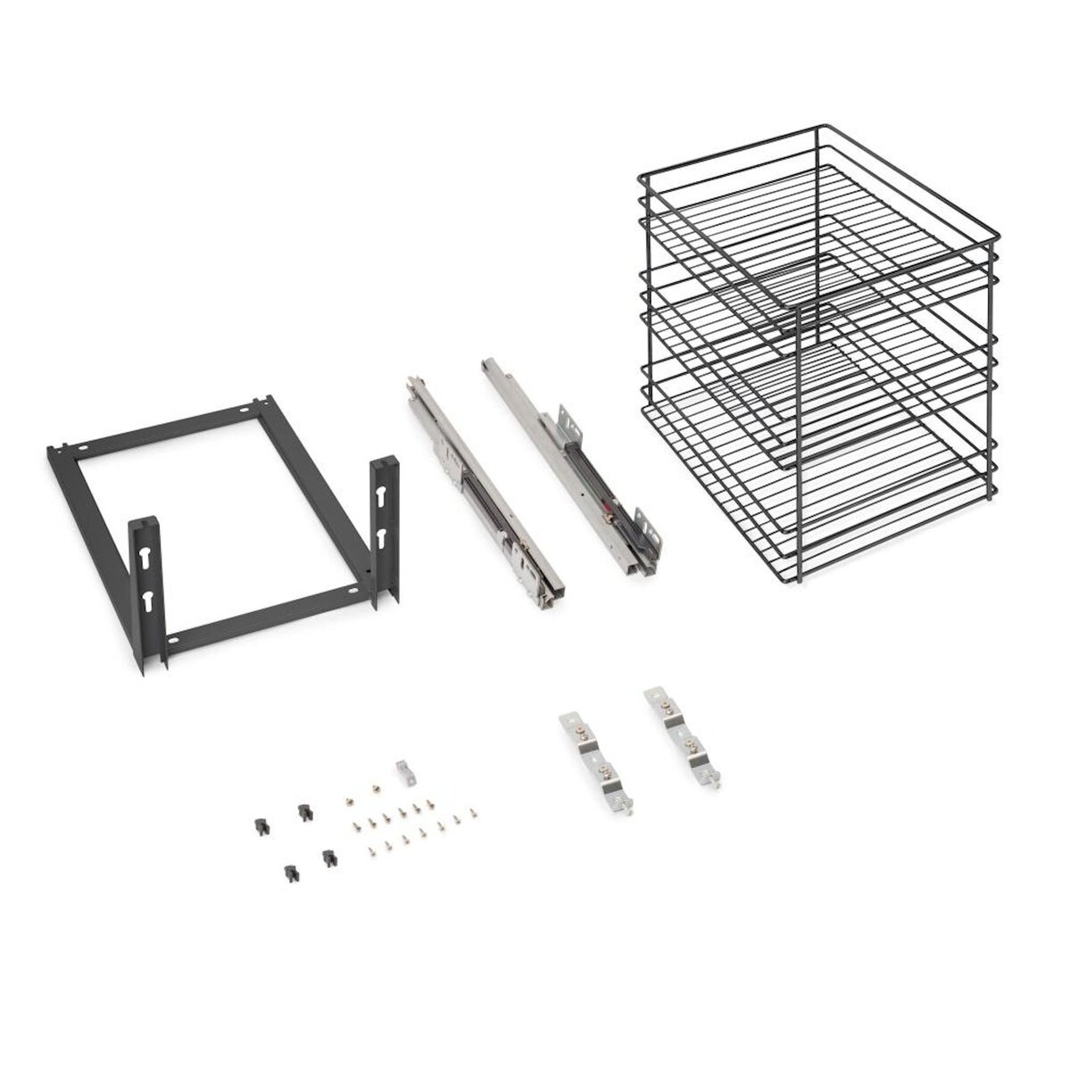 EMUCA SRL Chariot coulissant Titane avec fixation inférieure à fermeture amortie -  module 400mm -  acier -  Gris antracite