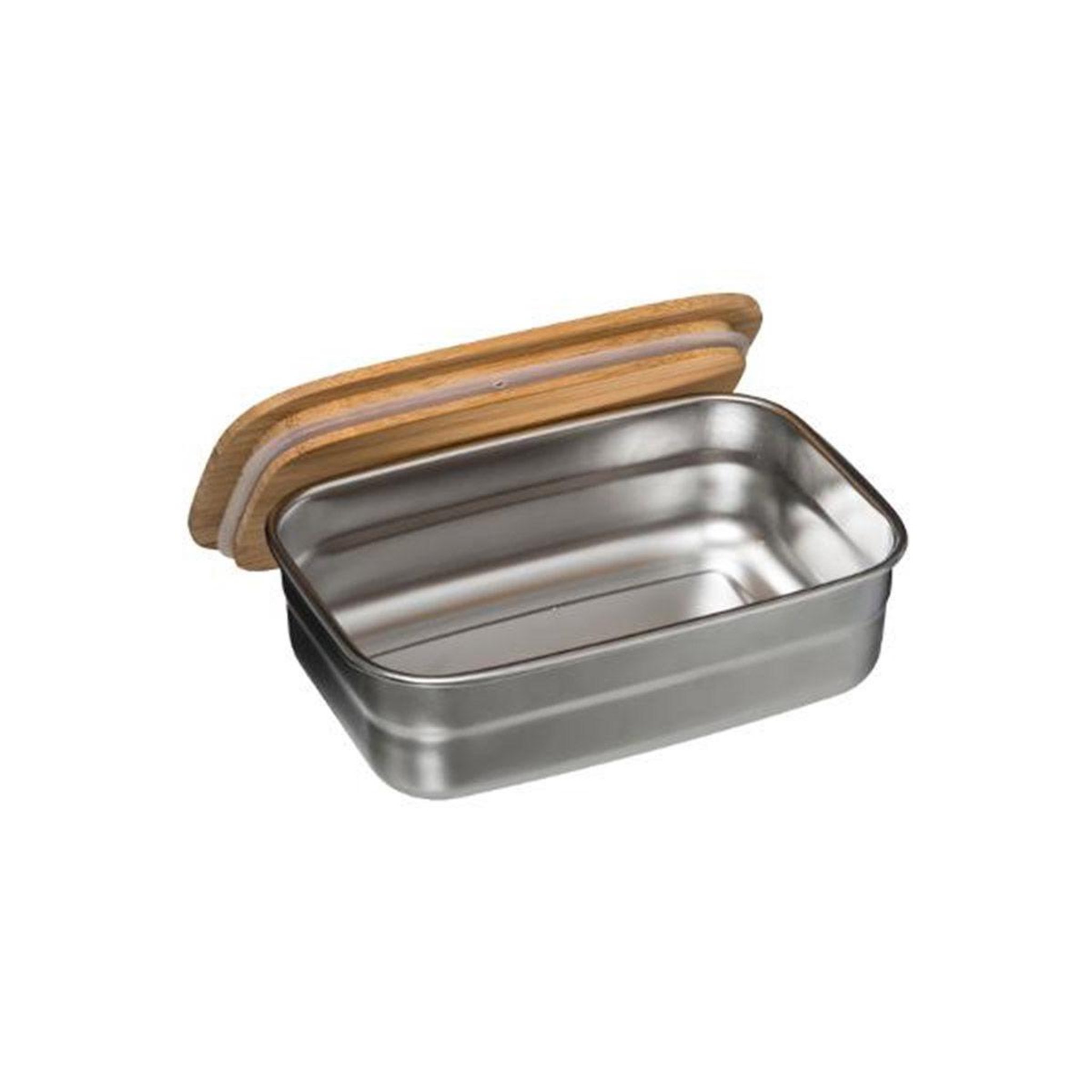 Voir la diapositive 2 : FIVE Lunch box repas  inox & bambou  0,85l argent