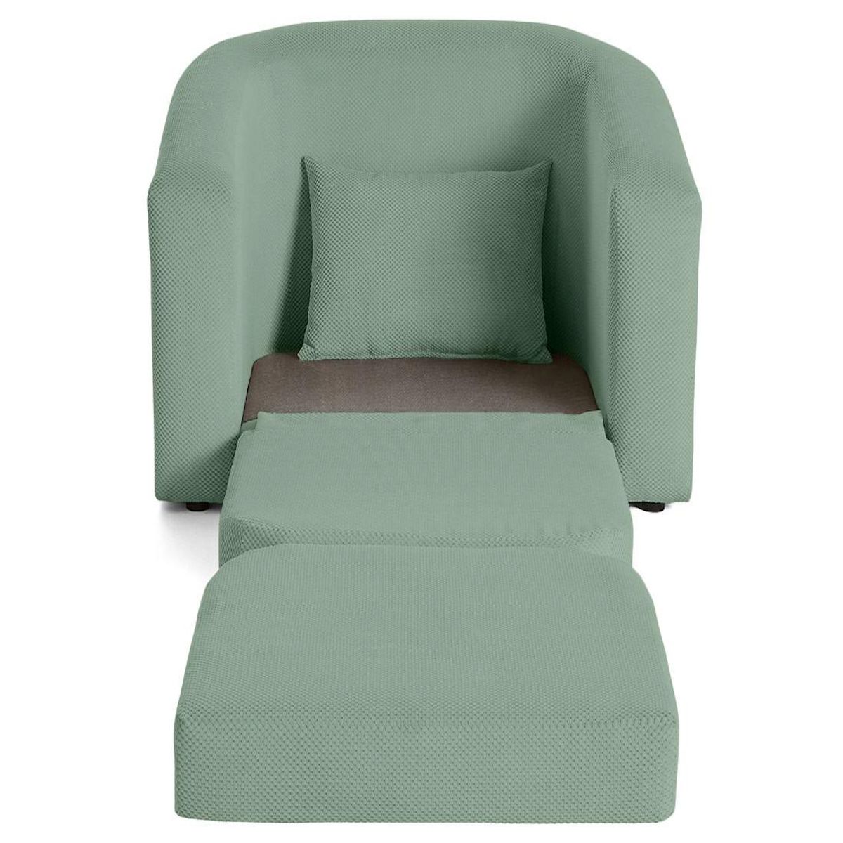 BEST MOBILIER Nuvia - canapé convertible déplimousse 1 place en velours texturé