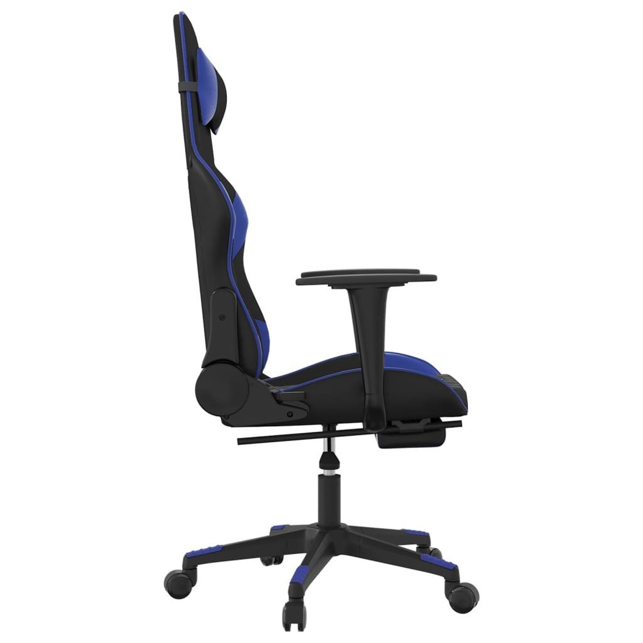 Voir la diapositive 4 : VIDAXL Chaise de jeu avec repose-pied Noir et bleu Similicuir