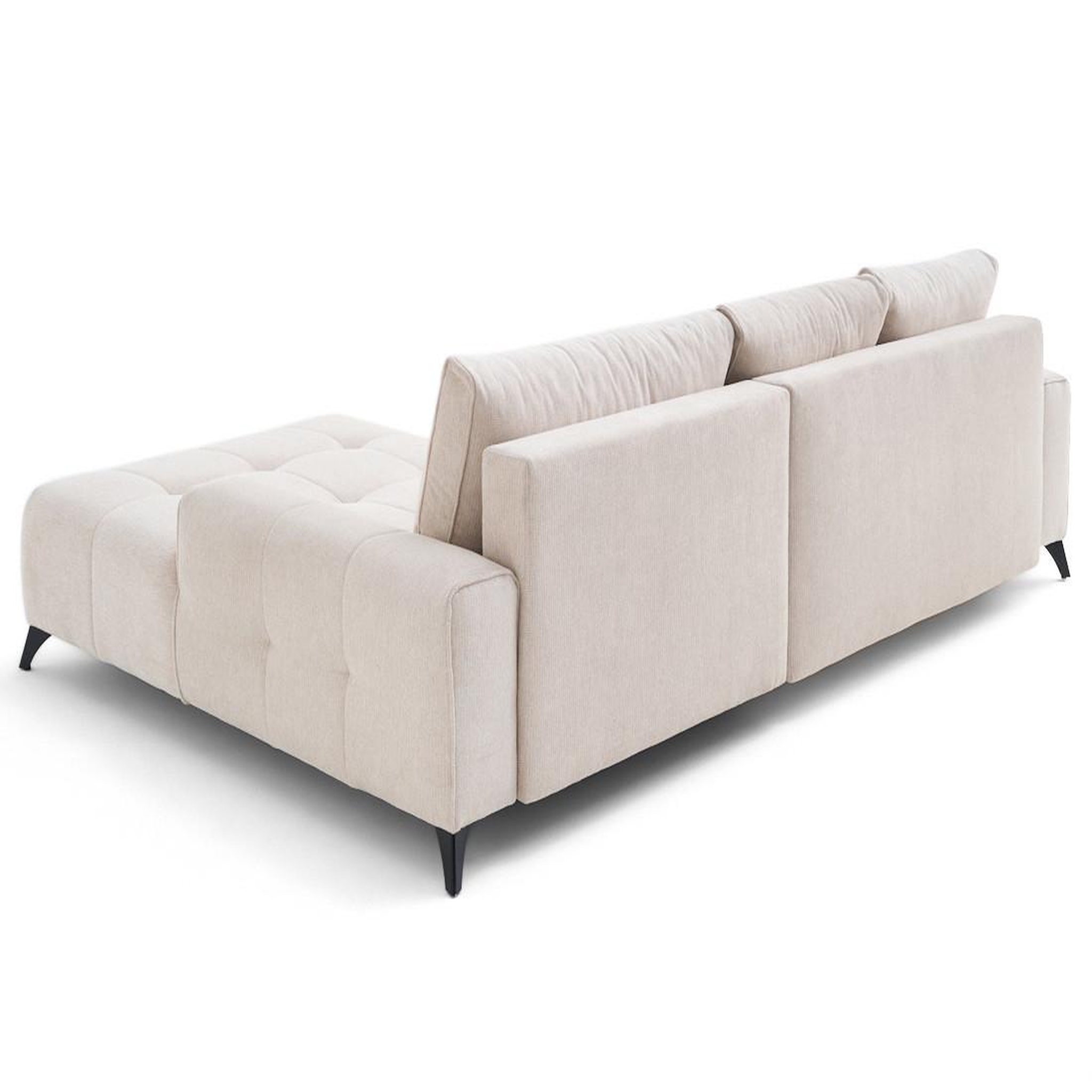 Voir la diapositive 5 : LISA DESIGN Rimini - canapé d'angle droit 4 places convertible avec coffre en tissu texturé