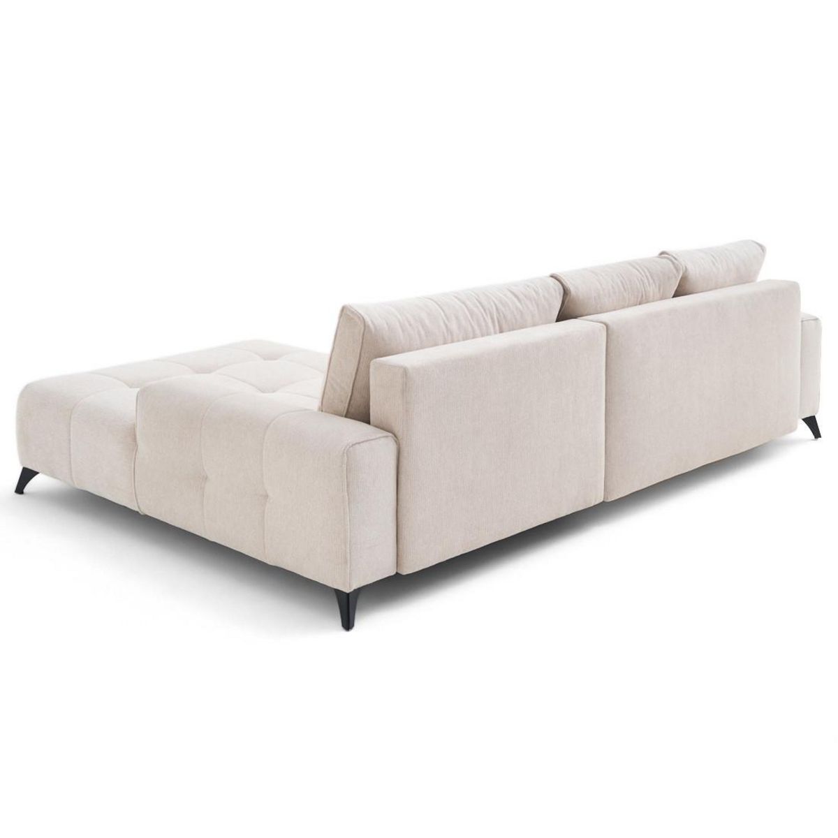 LISA DESIGN Rimini - canapé d'angle droit 4 places convertible avec coffre en tissu texturé