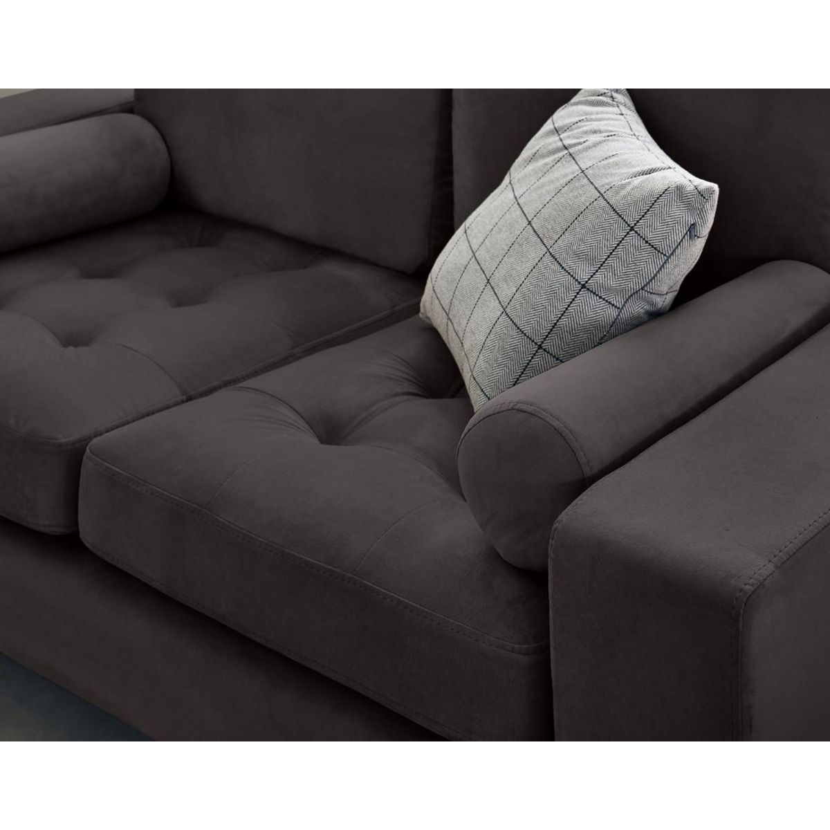 LISA DESIGN Isaure - canapé droit 2 places en velours