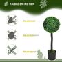 Voir la diapositive 6 : HOMCOM Lot de 2 buis artificiels topiaires artificielles en forme de boule dim. Ø 20 x 60H cm pots inclus