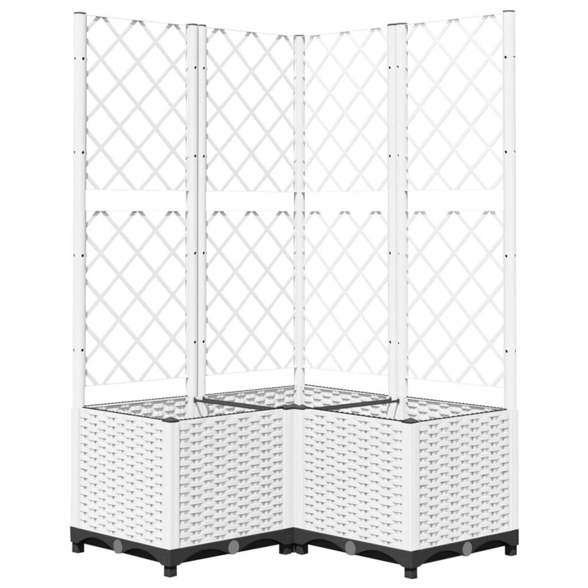 VIDAXL Jardiniere avec treillis Blanc 80x80x136 cm PP