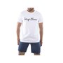 Voir la diapositive 1 : SERGE BLANCO Ensemble homme Pyjama court T-shirt col rond bicolore