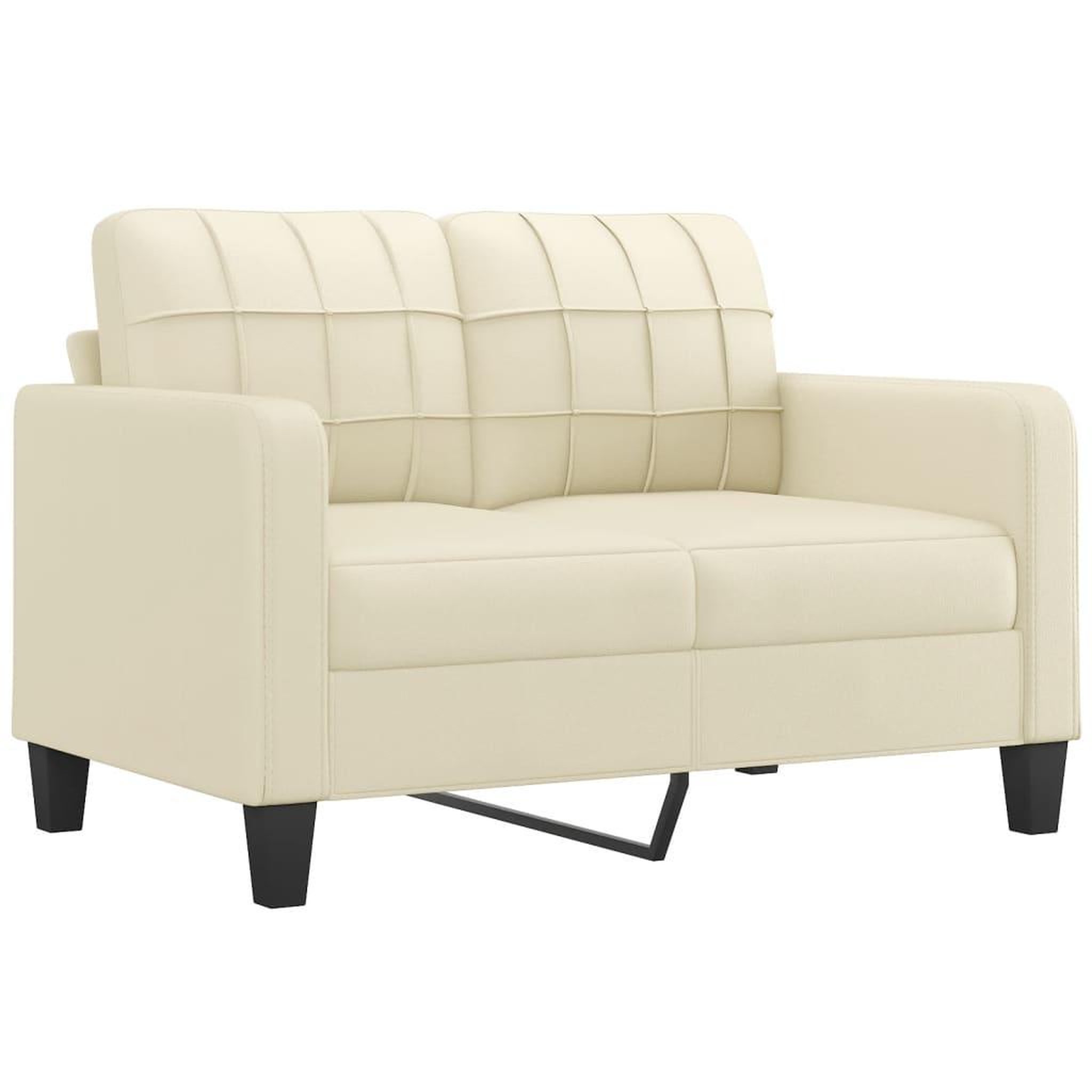 Voir la diapositive 3 : VIDAXL Ensemble de canapes 2 pcs avec coussins Creme Similicuir