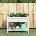 VIDAXL Lit sureleve de jardin blanc 110x45x79 cm polypropylene