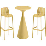 Habitat et Jardin Table et chaises hautes de bistrot empilables  Vaena  - 2 places - Jaune