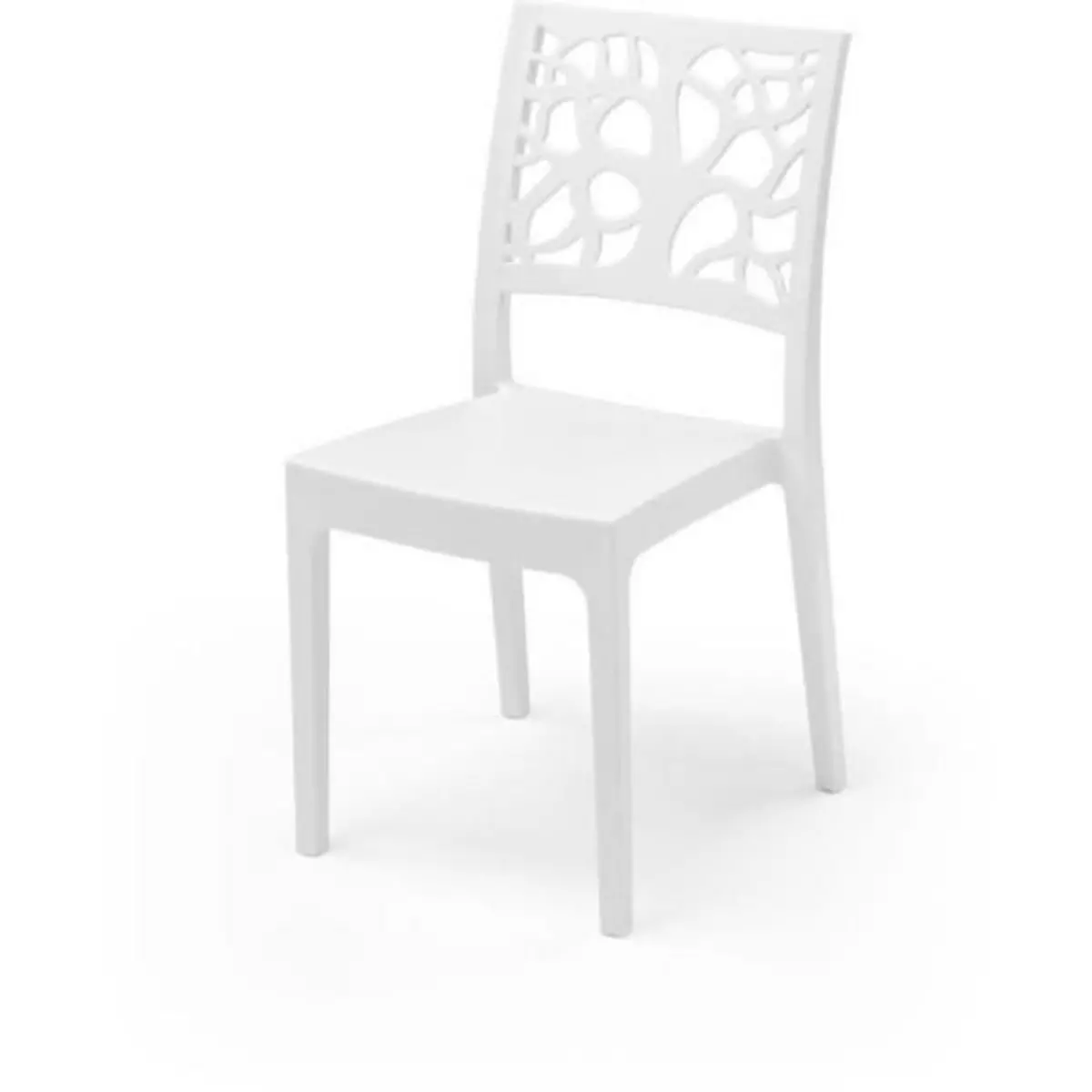 MARKET24 Lot de 4 chaises de jardin TETI ARETA - 52 x 46 x H 86 cm - Blanc