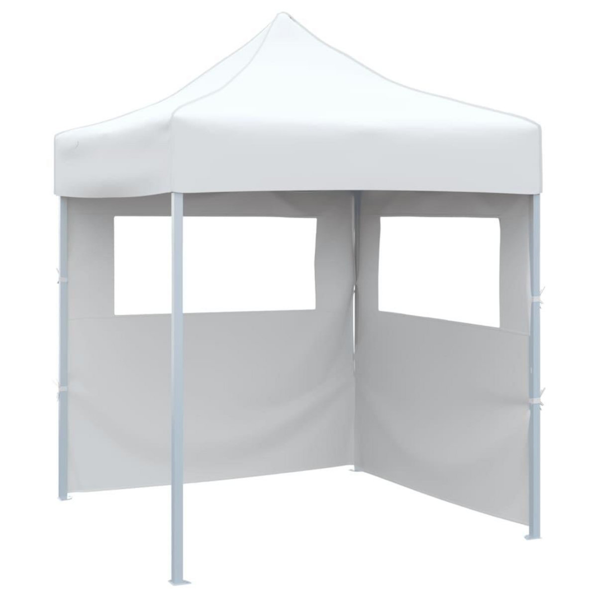 VIDAXL Tente de reception pliable avec 2 parois 2x2 m Acier Blanc