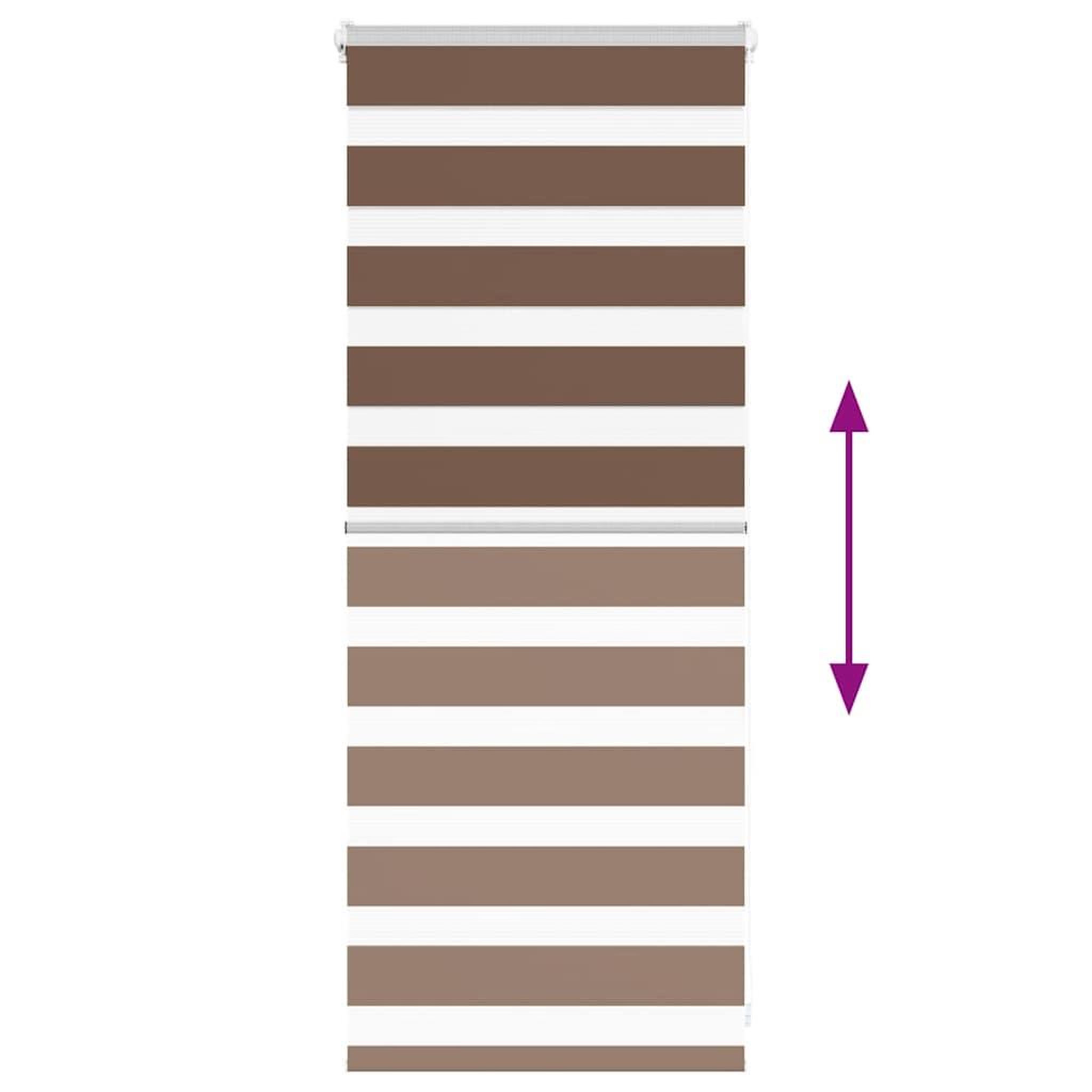 Voir la diapositive 5 : VIDAXL Store zebre marron 55x100 cm largeur du tissu 50,9 cm polyester