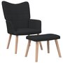 Voir la diapositive 2 : VIDAXL Chaise de relaxation avec tabouret Noir Tissu
