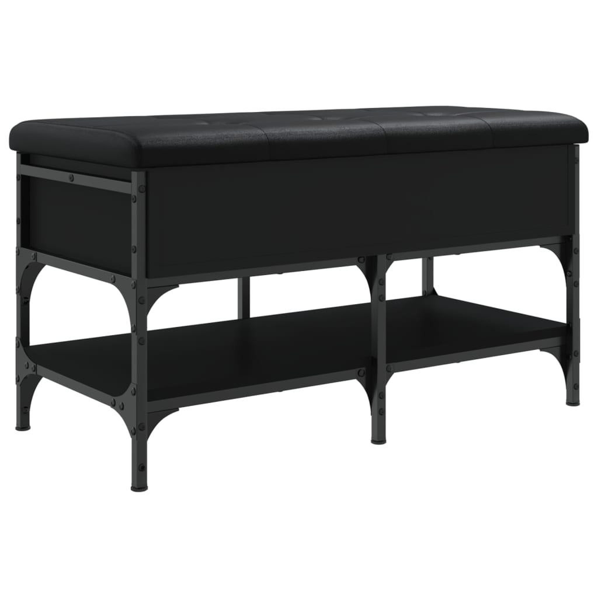 Voir la diapositive 2 : VIDAXL Banc a chaussures noir 82x42x45 cm bois d'ingenierie