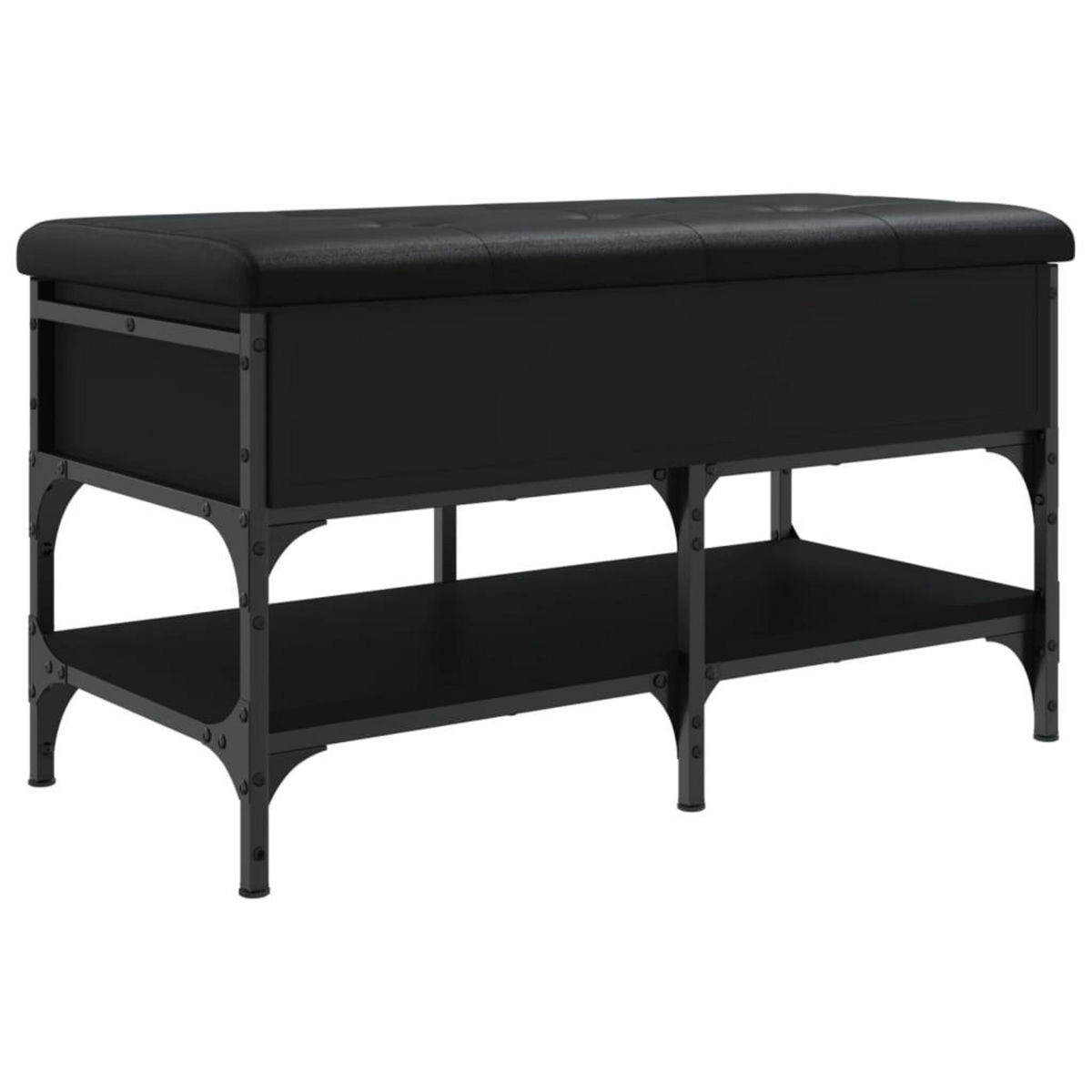 VIDAXL Banc a chaussures noir 82x42x45 cm bois d'ingenierie