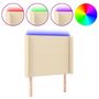 Voir la diapositive 2 : VIDAXL Tete de lit a LED Creme 103x16x118/128 cm Tissu