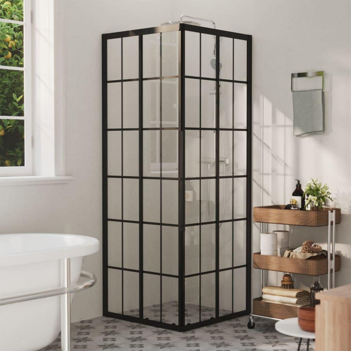 VIDAXL Cabine de douche ESG 80x80x180 cm