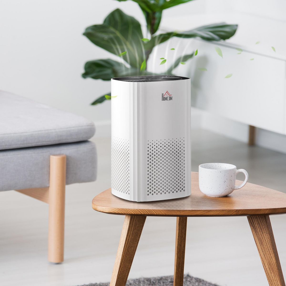 HOMCOM Purificateur d'air 25 W 4 vitesses mode silencieux - filtre HEPA, charbon actif -  jusqu'à 24 m² - débit d'air pur 225 m³/h - timer - ABS blanc noir