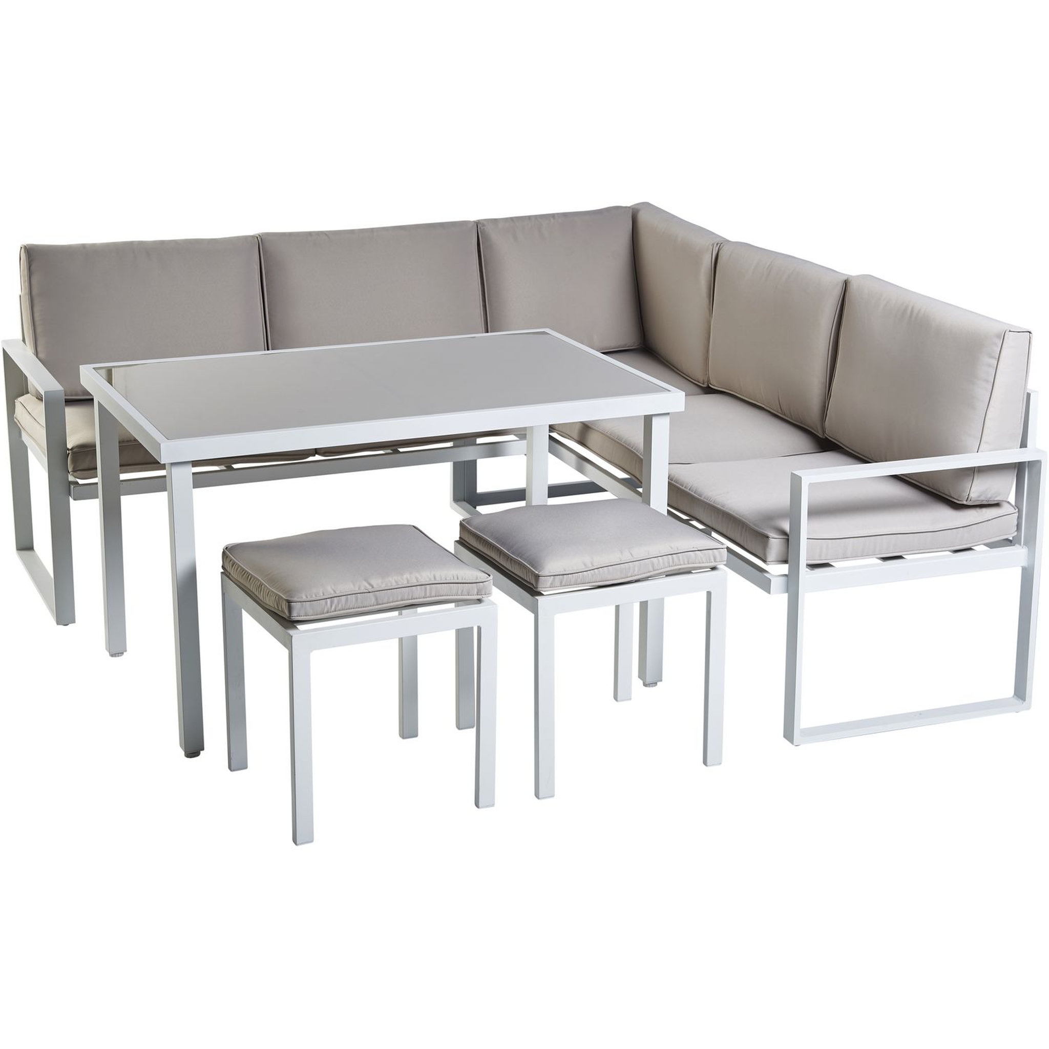 Voir la diapositive 1 : GARDENSTAR Salon bas de jardin 6 personnes blanc LOUNGE