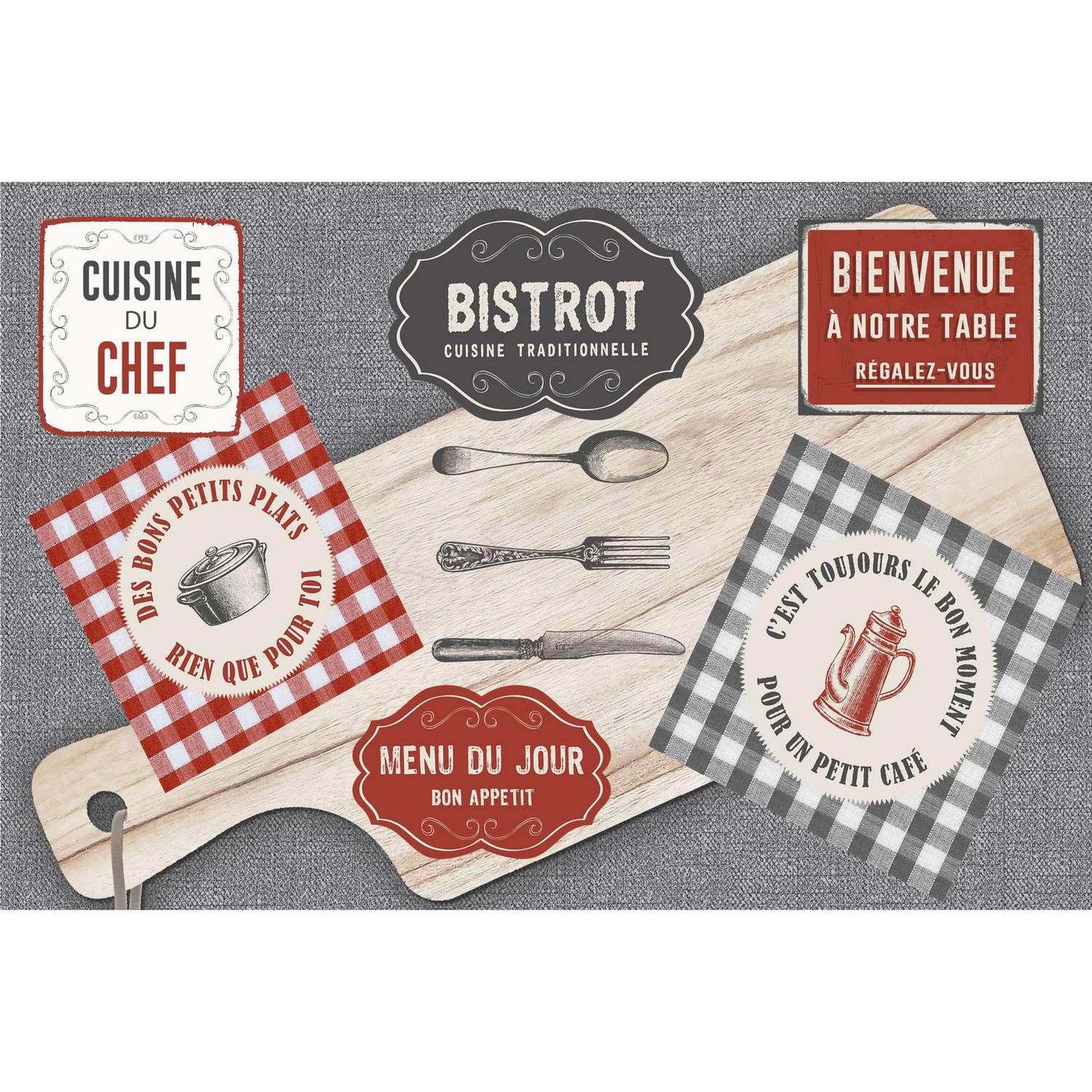 Voir la diapositive 1 : HABITABLE Tapis must en velours imprimé cuisine
