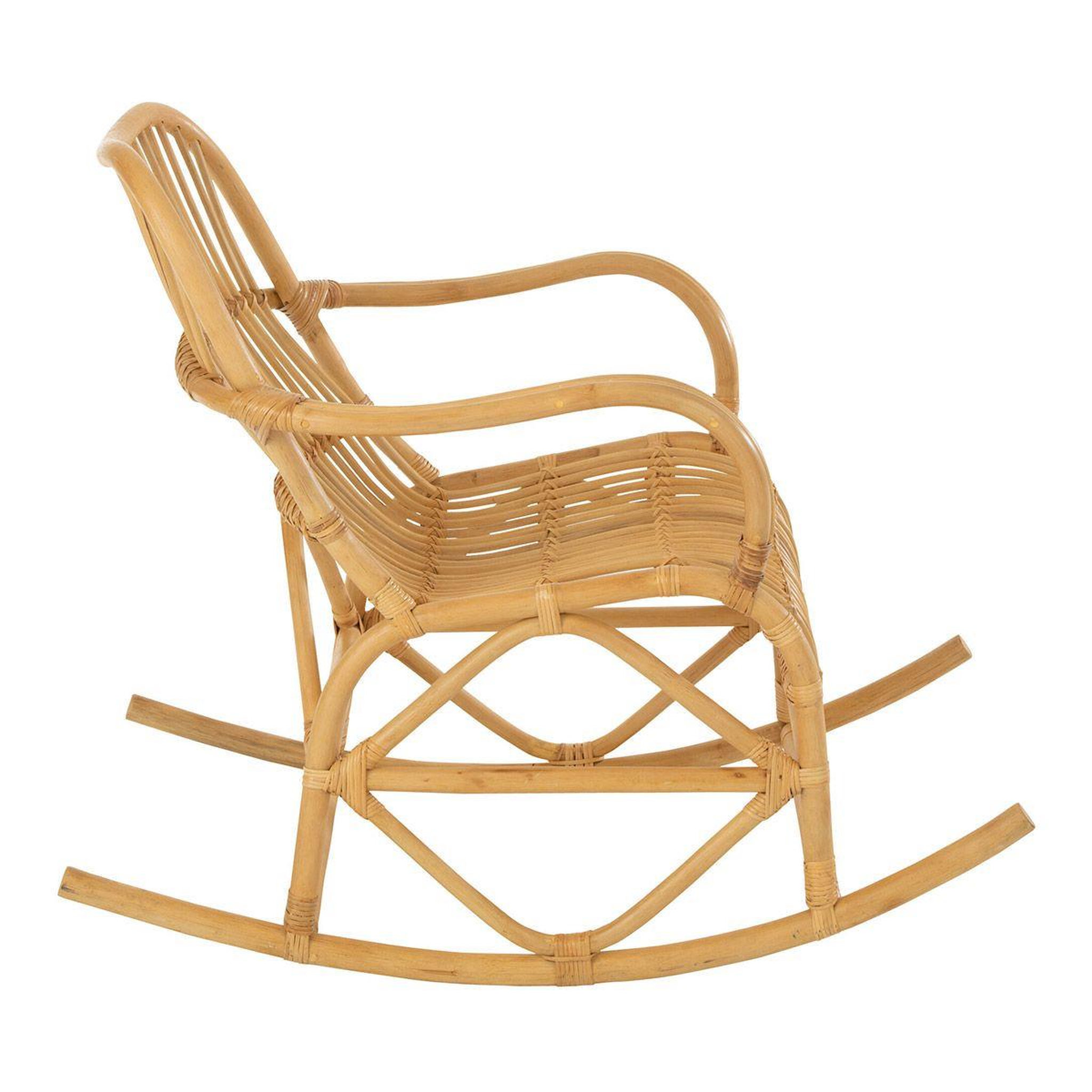 Voir la diapositive 3 : J-LINE Fauteuil à bascule en rotin  winand  87cm naturel