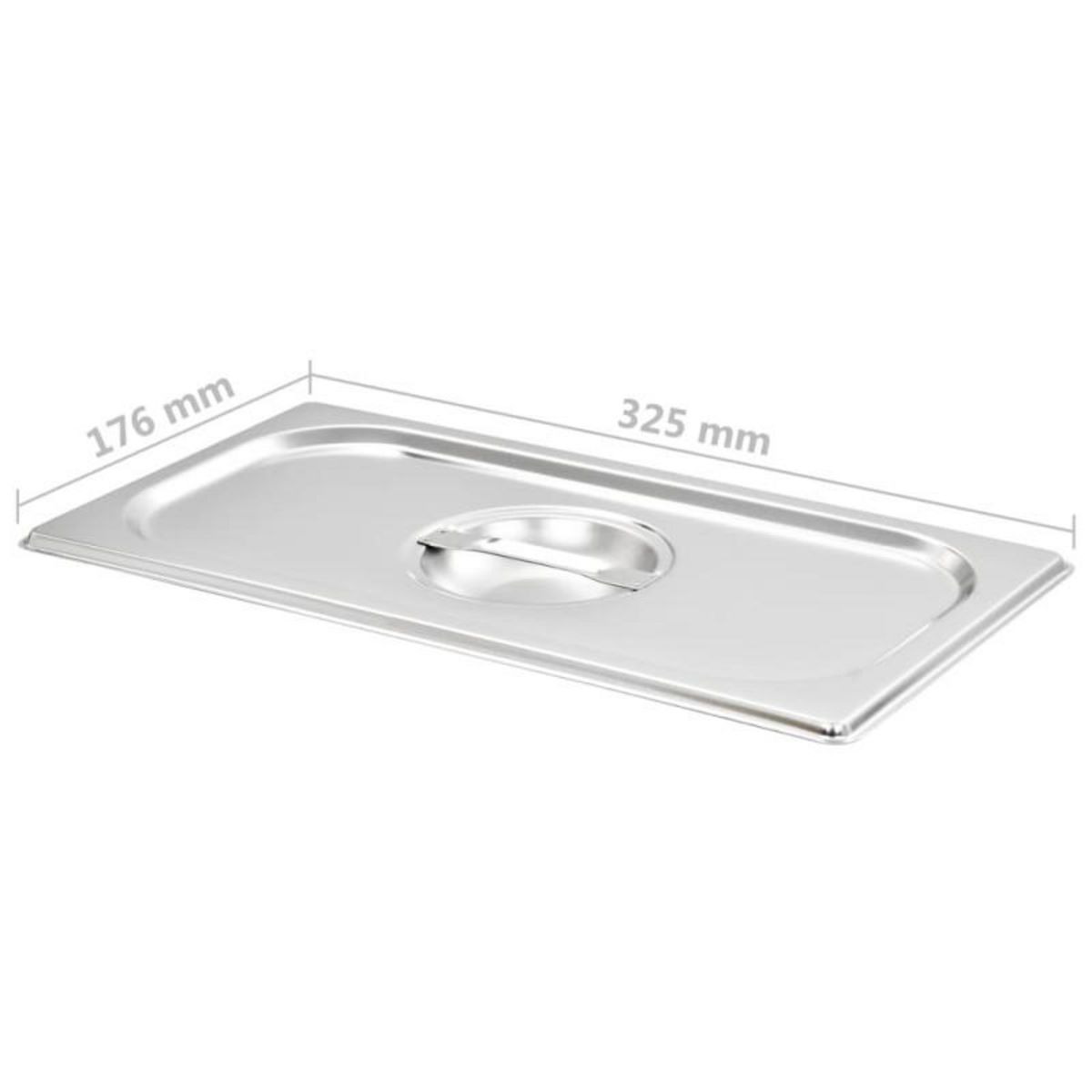 VIDAXL Couvercles de plateau 4 pcs GN 1 3 Acier inoxydable