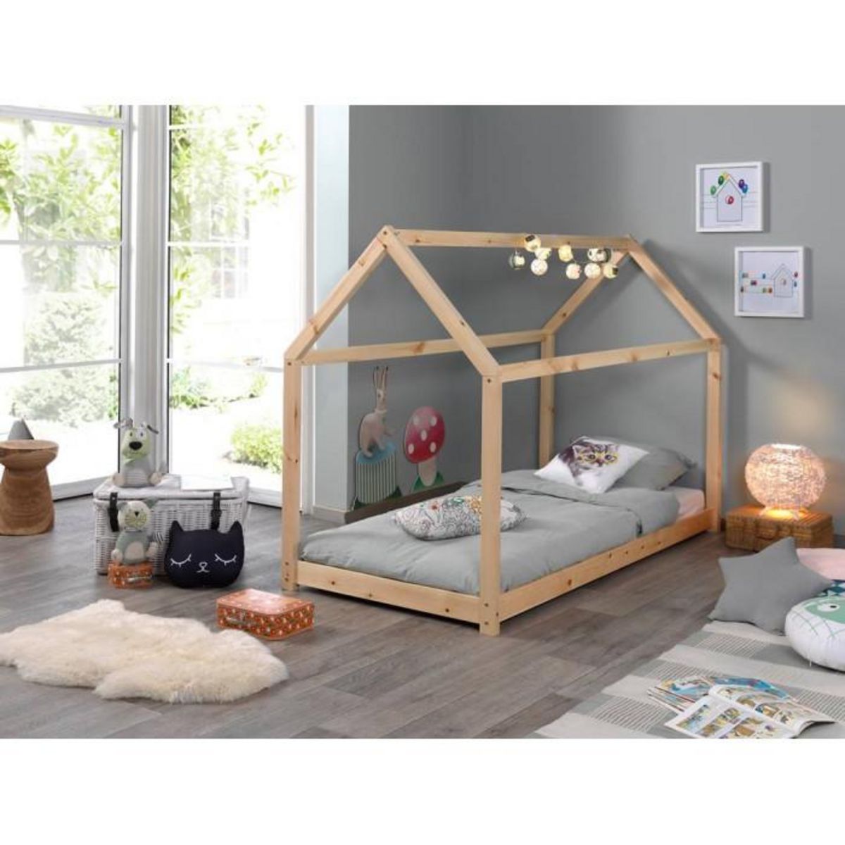 Paris Prix Lit Enfant Design  Cabane  90x200cm Naturel