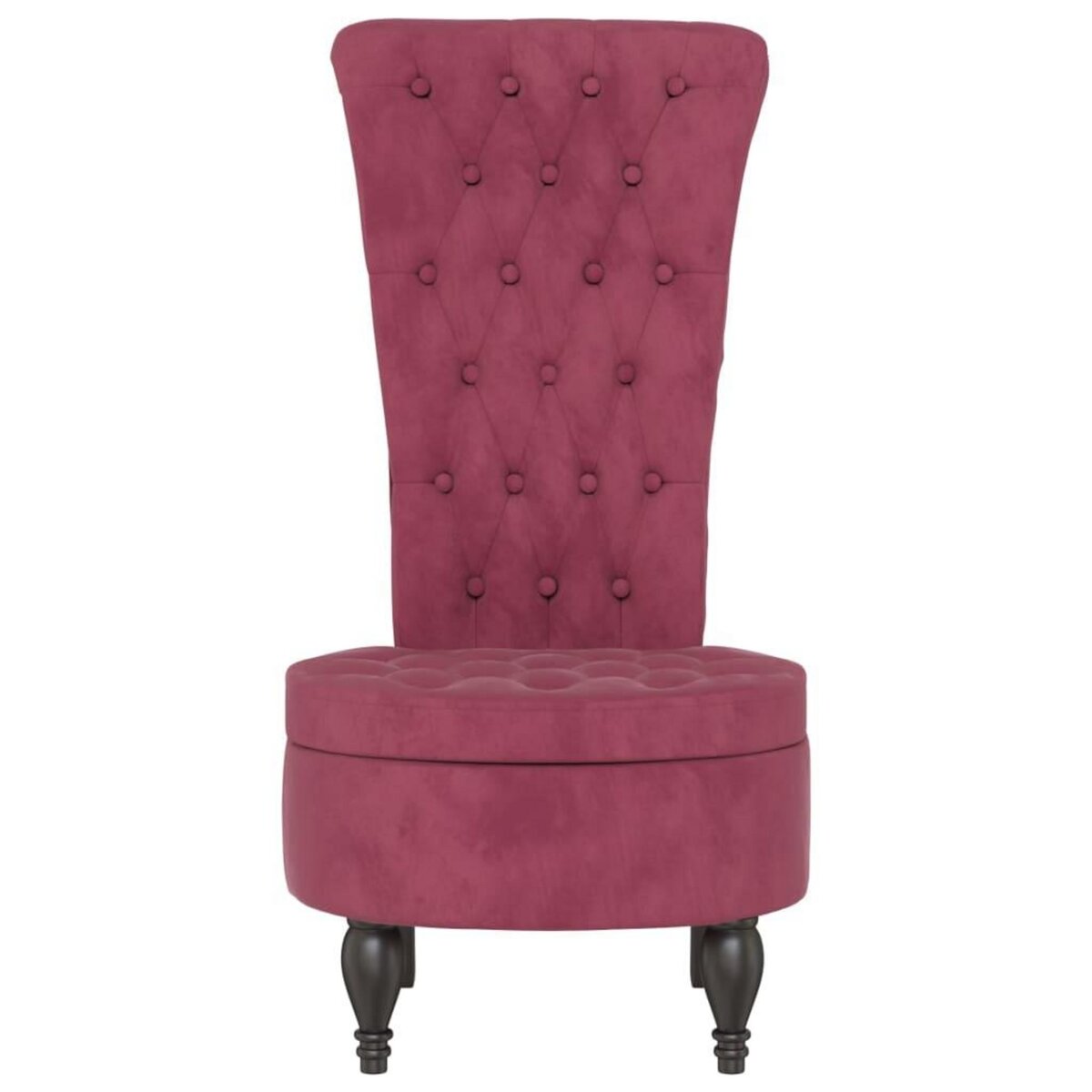 VIDAXL Chaise a dossier haut rouge bordeaux conception de bouton
