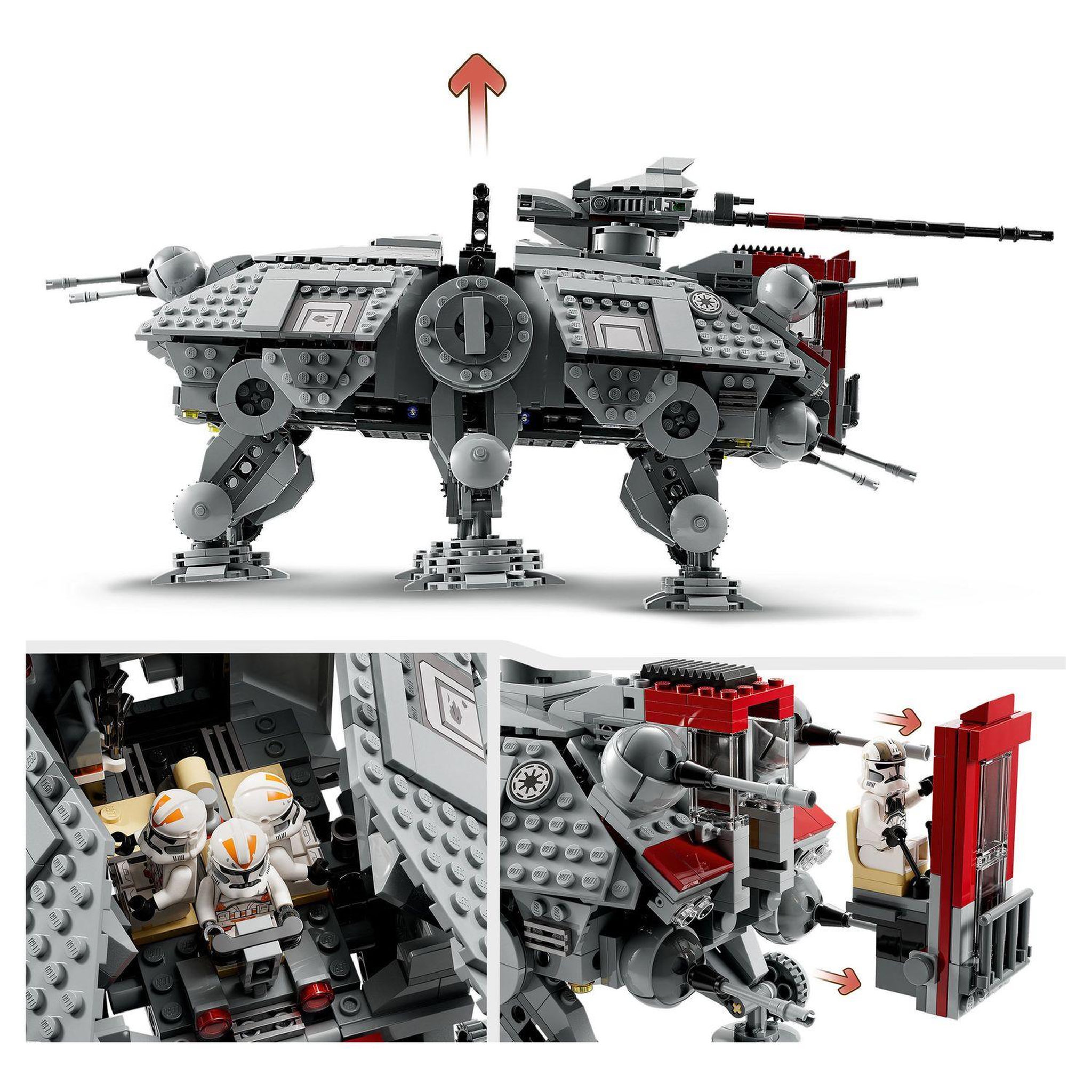 Voir la diapositive 5 : LEGO Star Wars 75337 Le marcheur AT-TE, Jouet avec 5 Minifigurines, La Revanche des Sith