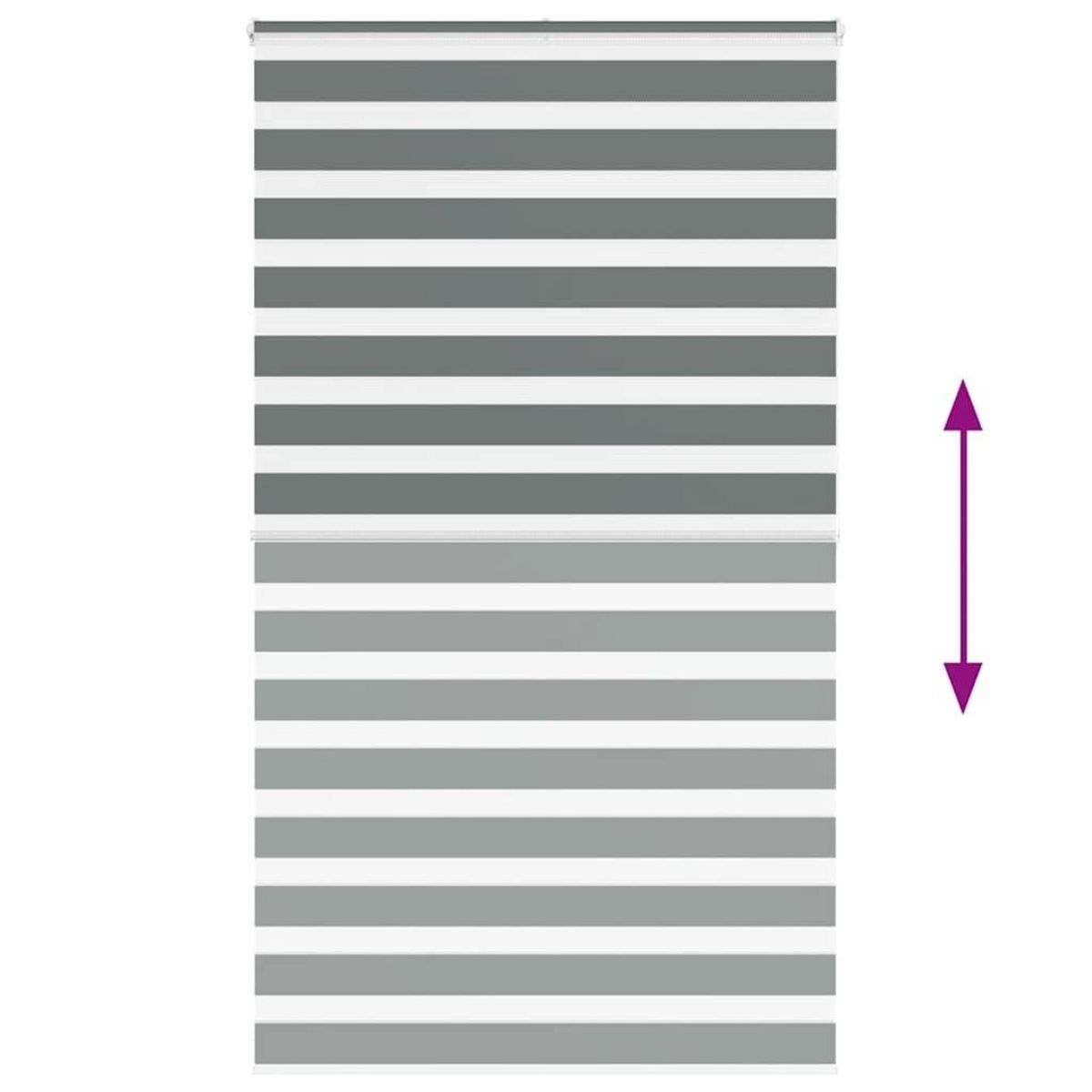 VIDAXL Store zebre gris fonce largeur du tissu 125,9 cm polyester