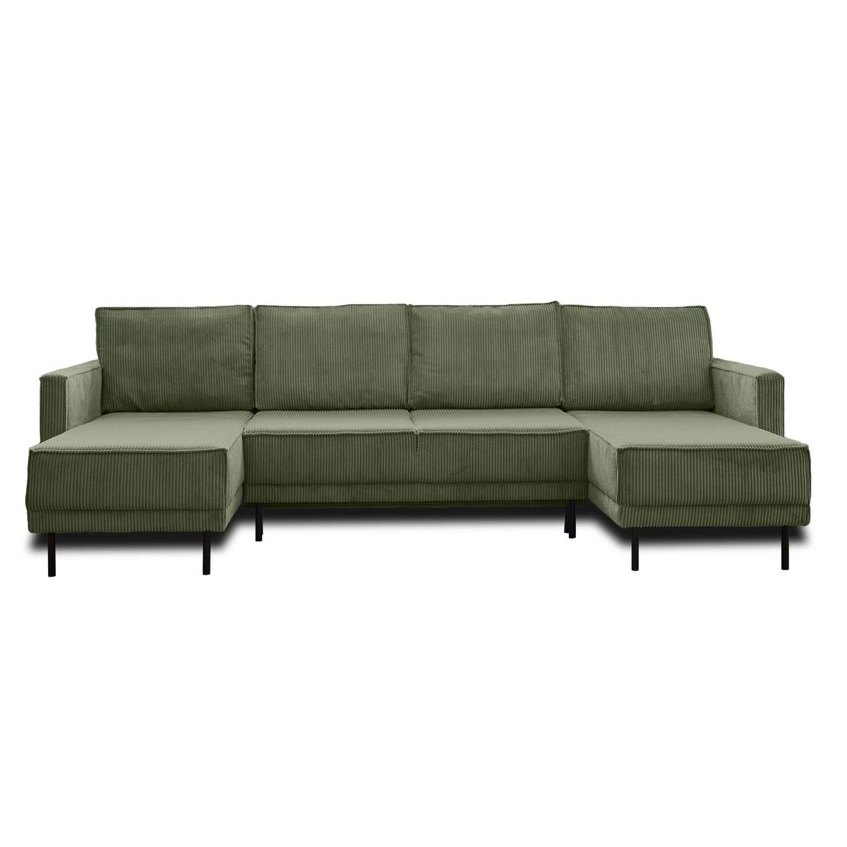 LISA DESIGN Charlie - canapé panoramique en u - 7 places - convertible avec coffre - en velours côtelé