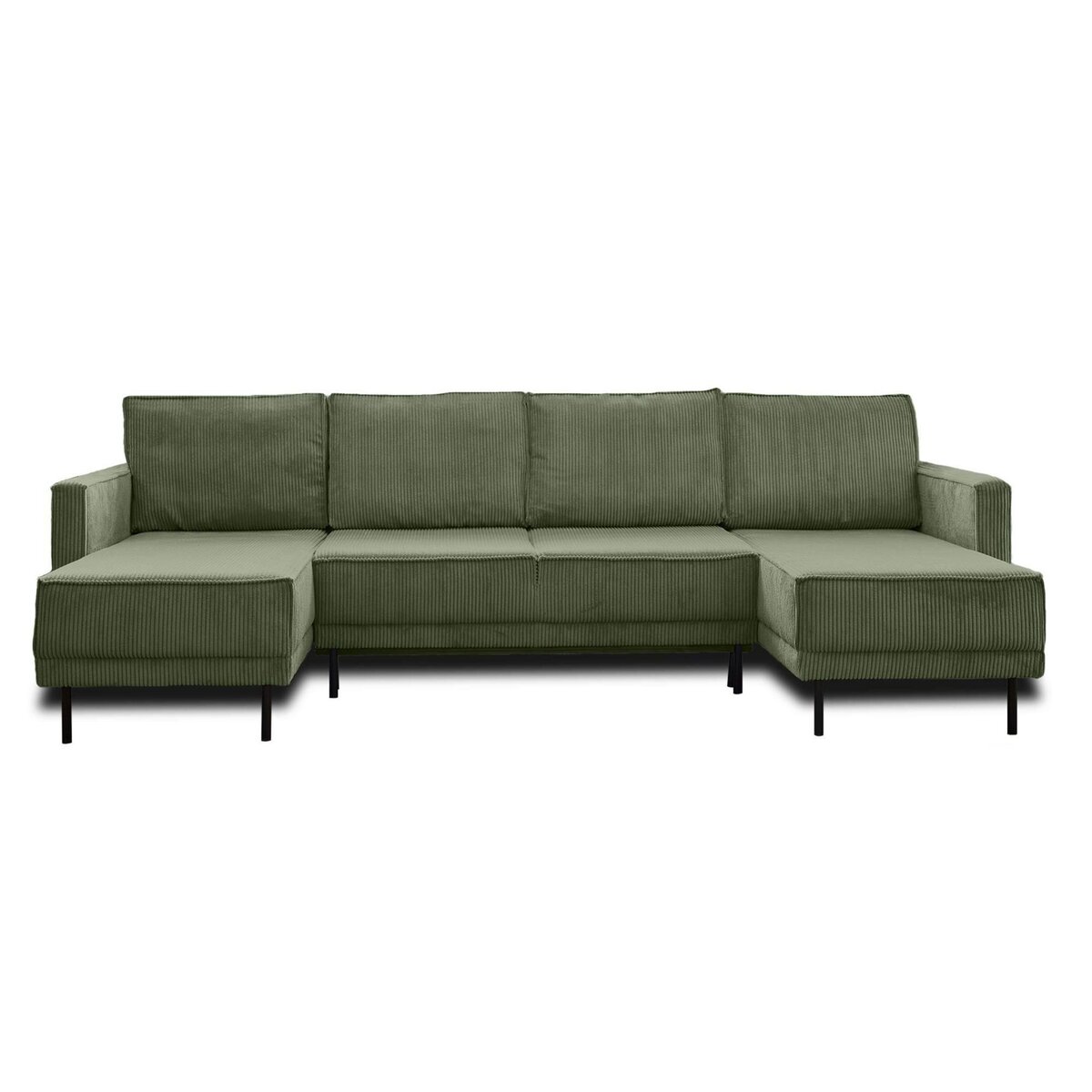 LISA DESIGN Charlie - canapé panoramique en u - 7 places - convertible avec coffre - en velours côtelé