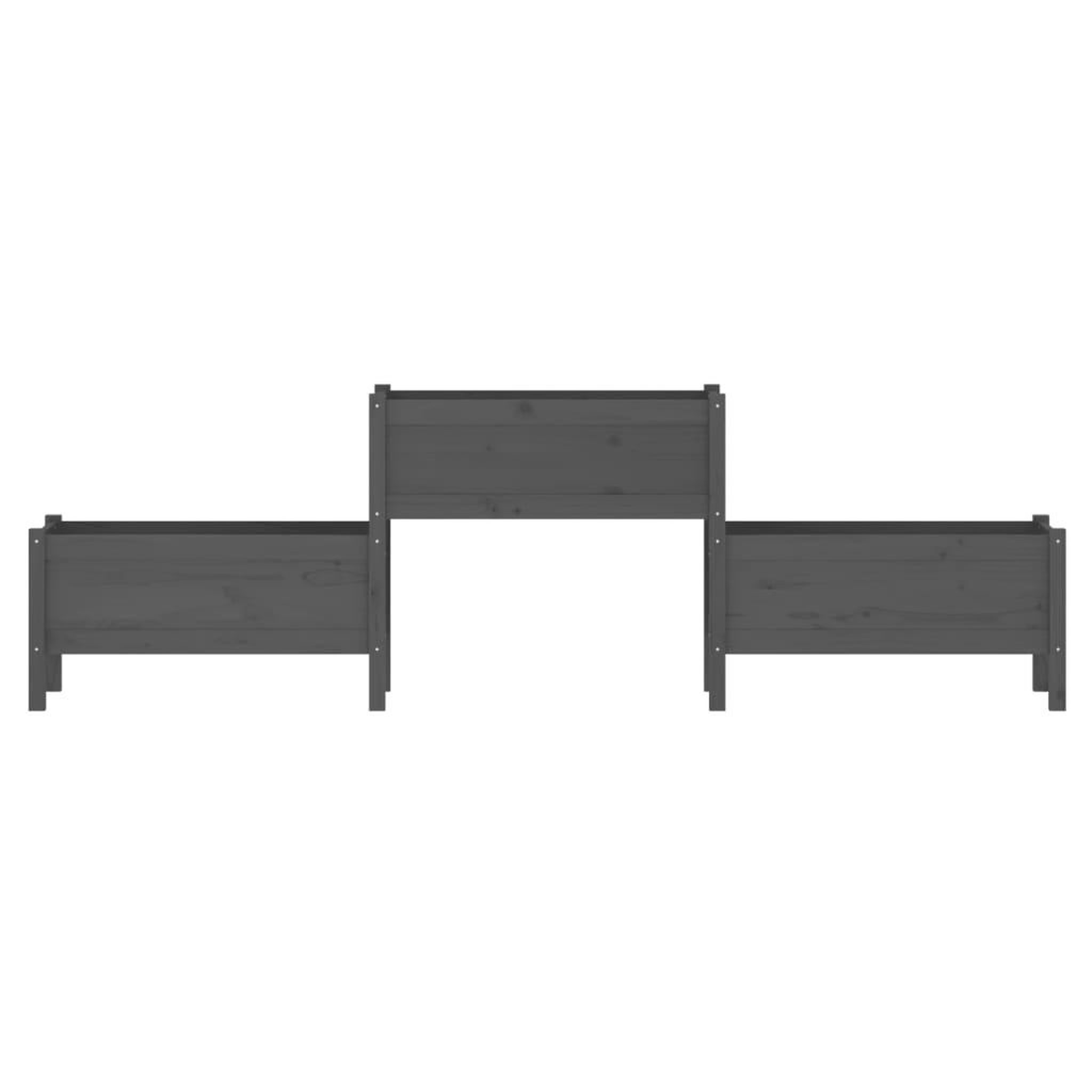 Voir la diapositive 4 : VIDAXL Jardiniere Gris 245,5x44x75 cm Bois massif de pin