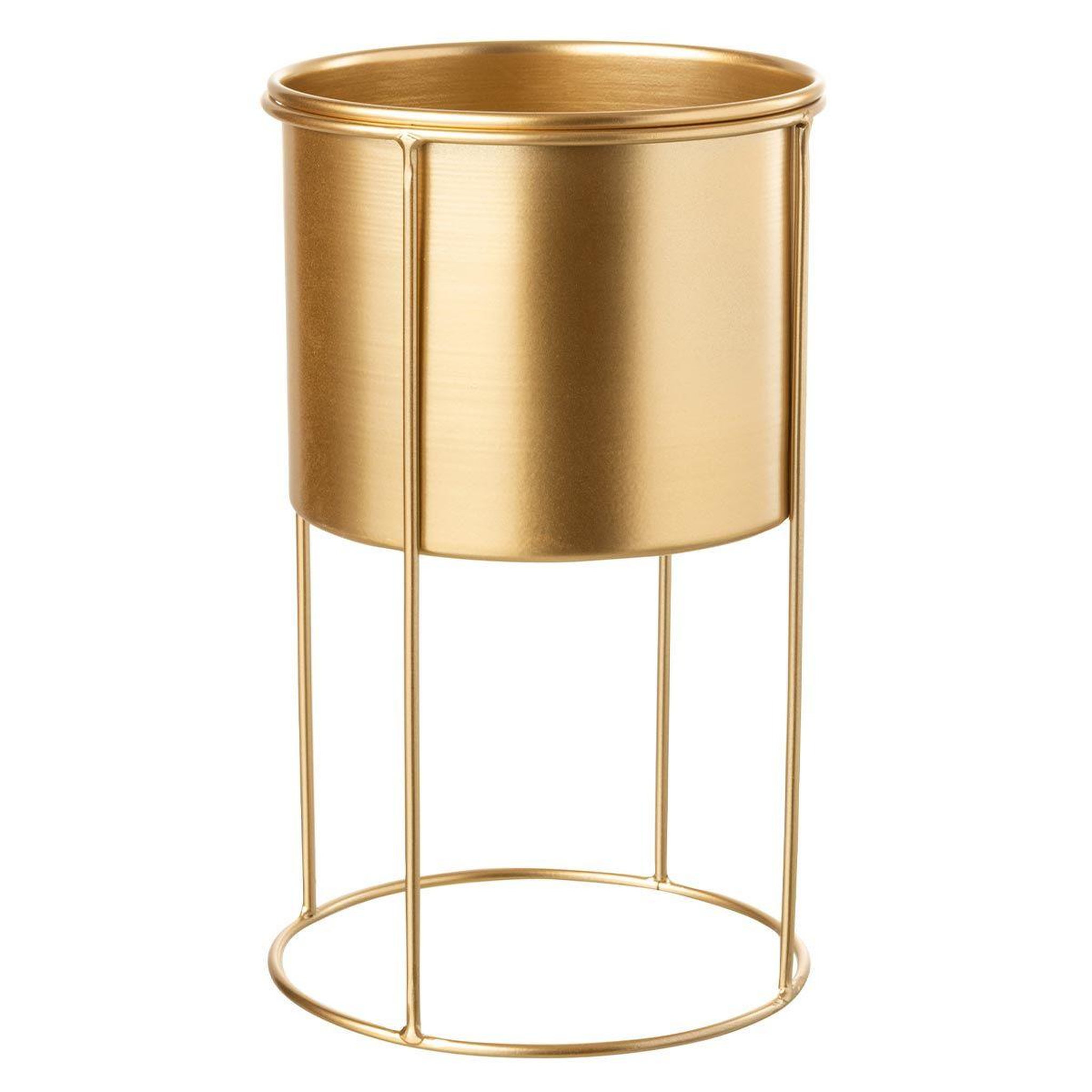 J-LINE Cache-pot sur pied design  métal  33cm or