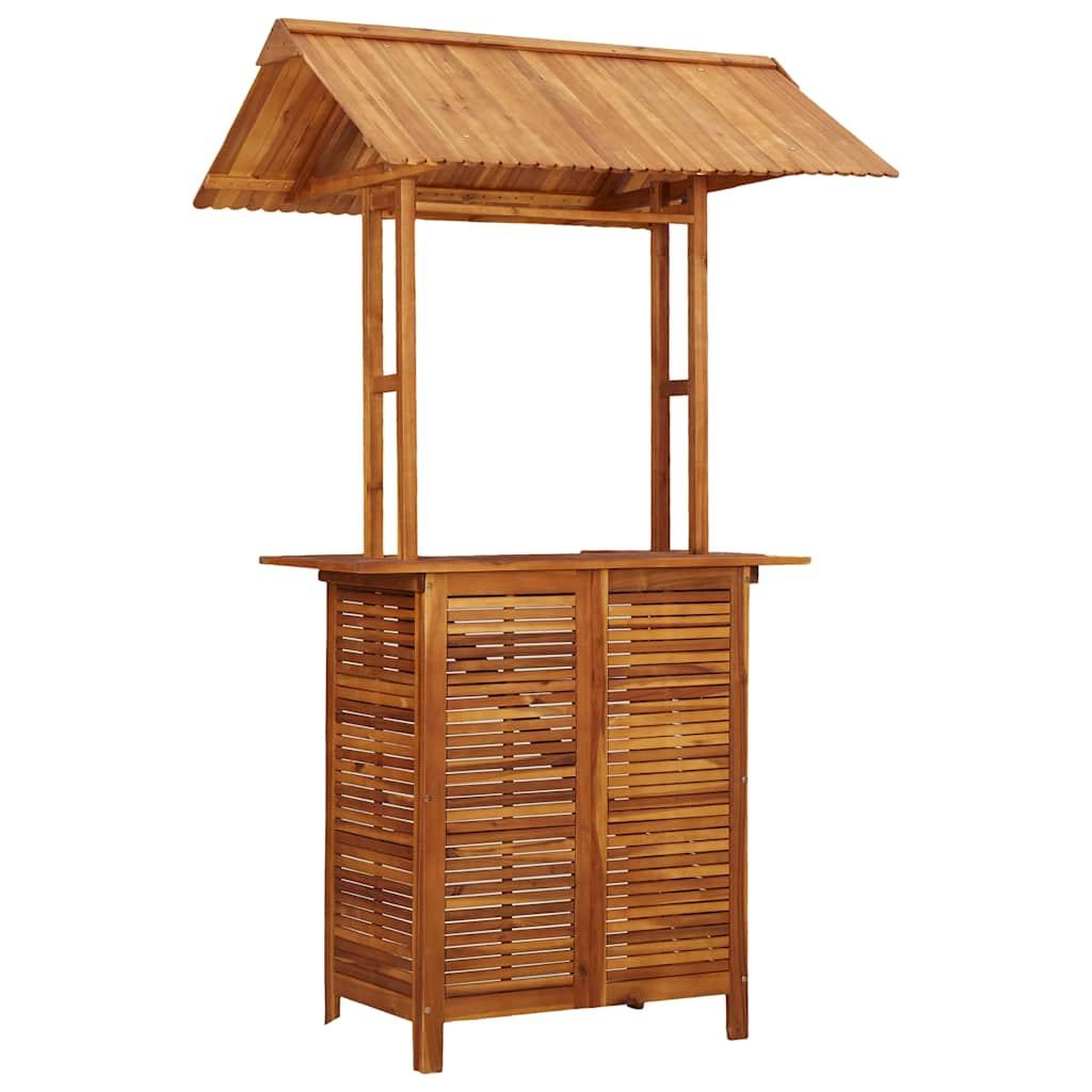 VIDAXL Table de bar d'exterieur avec toit 113x106x217 cm bois d'acacia