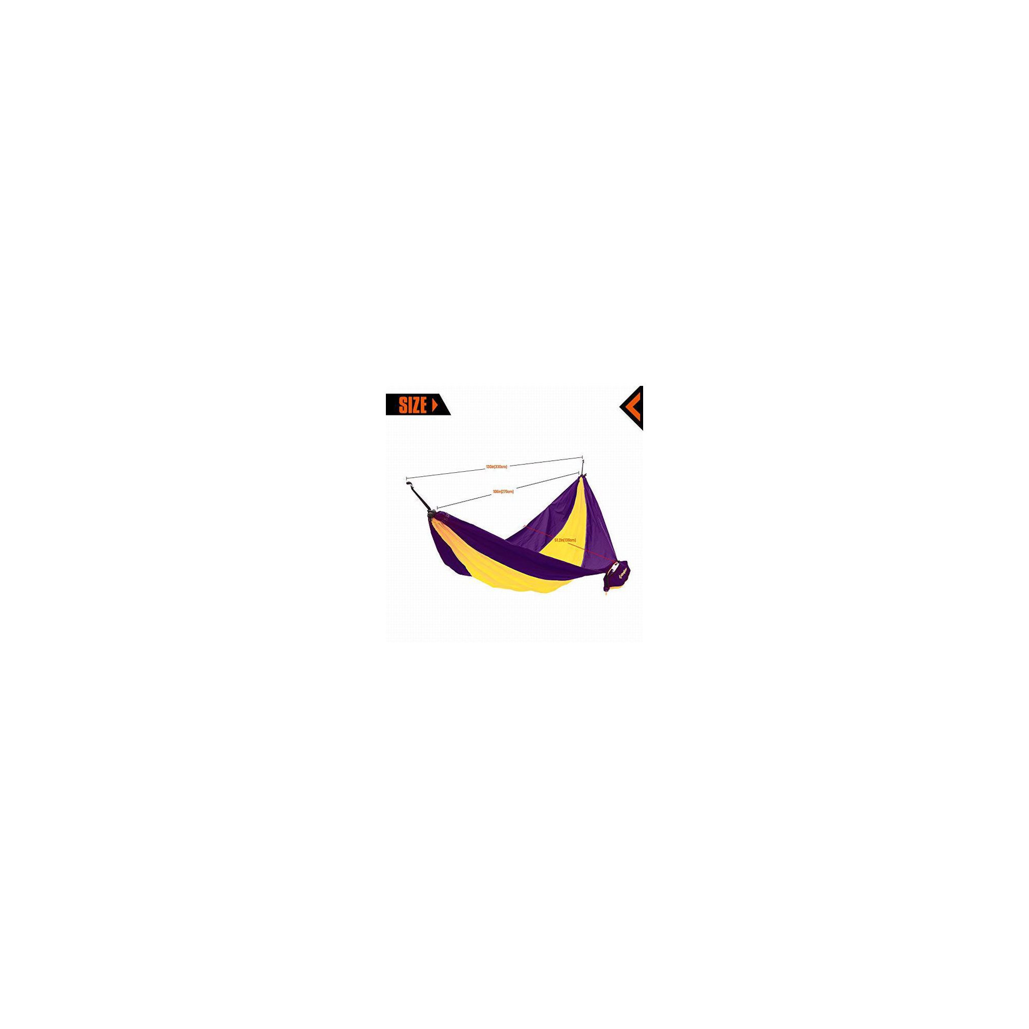 O'Camp Hamac de camping en toile 1 place - O'Camp - Jaune et violet - Dimensions 270 x 130 cm