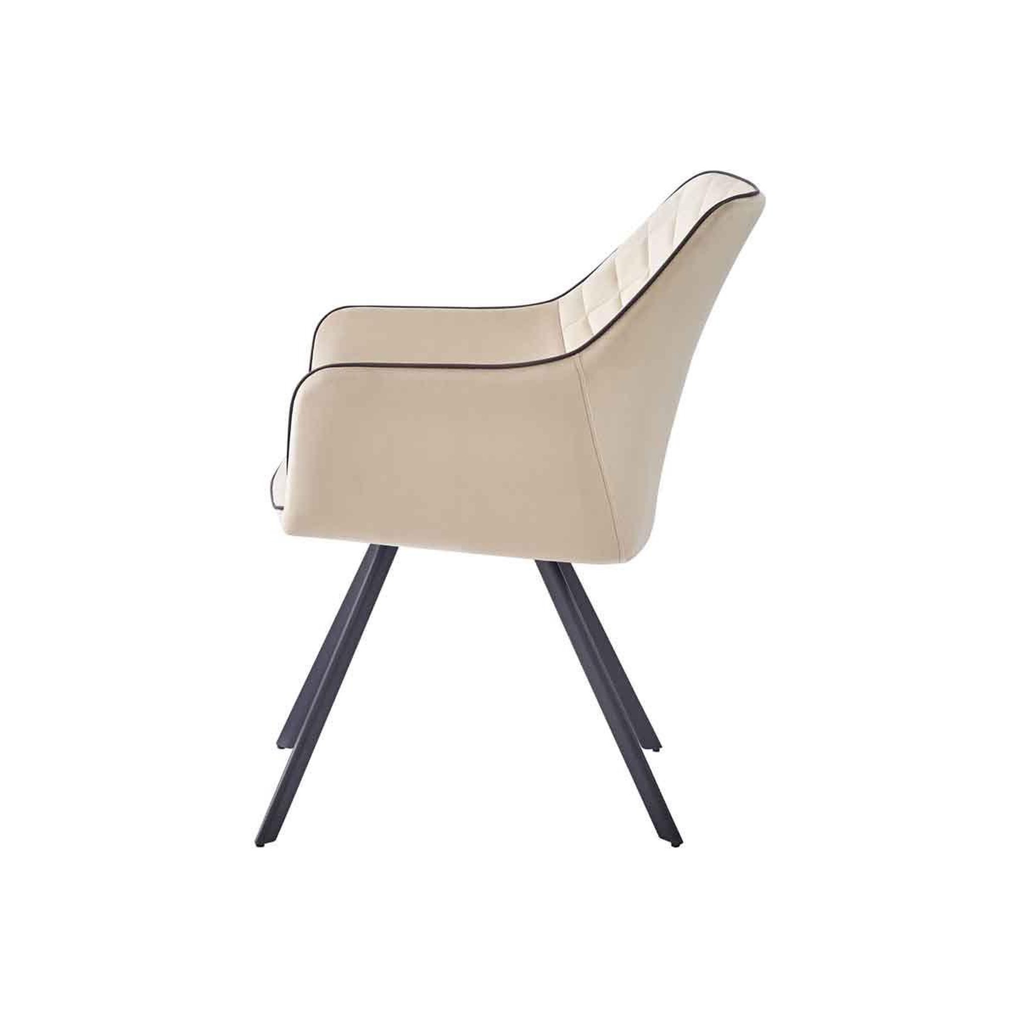 Voir la diapositive 3 : Paris Prix Chaise matelassée en velours  amber  85cm beige