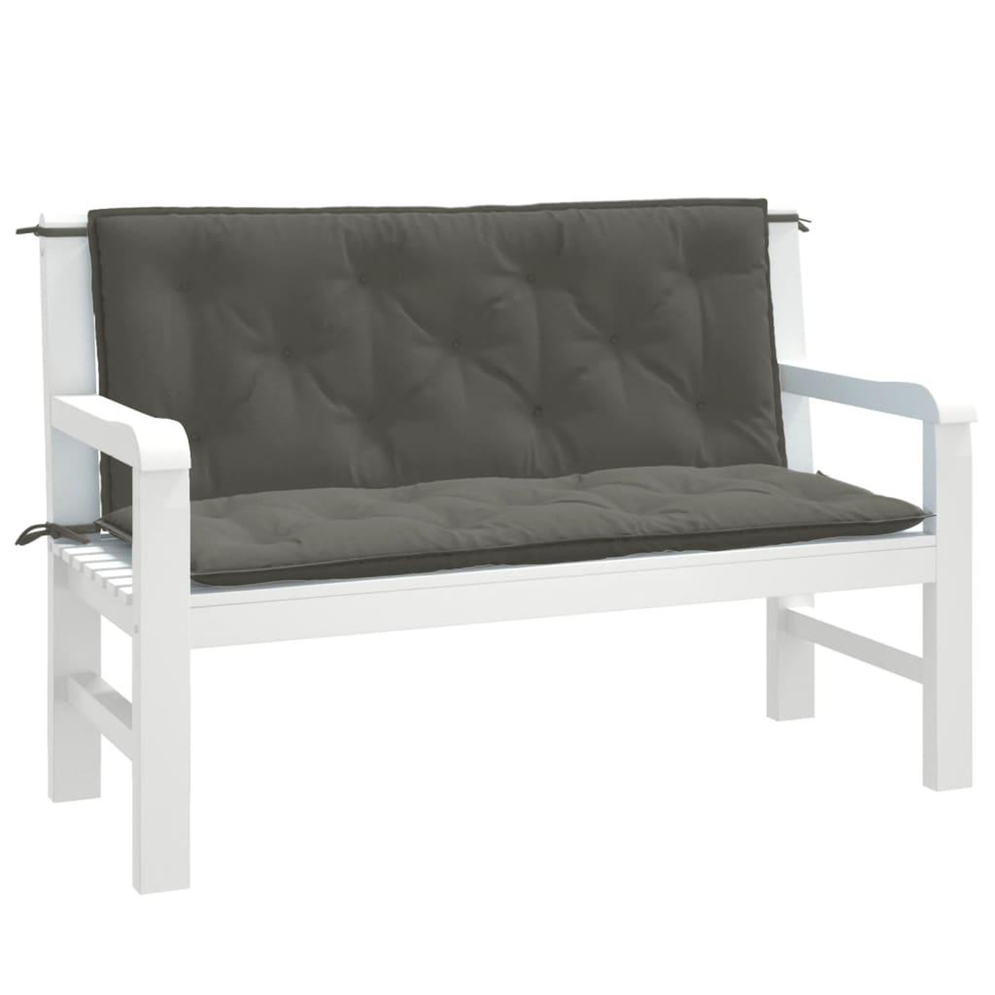 VIDAXL Coussins de banc de jardin lot de 2 gris fonce melange tissu