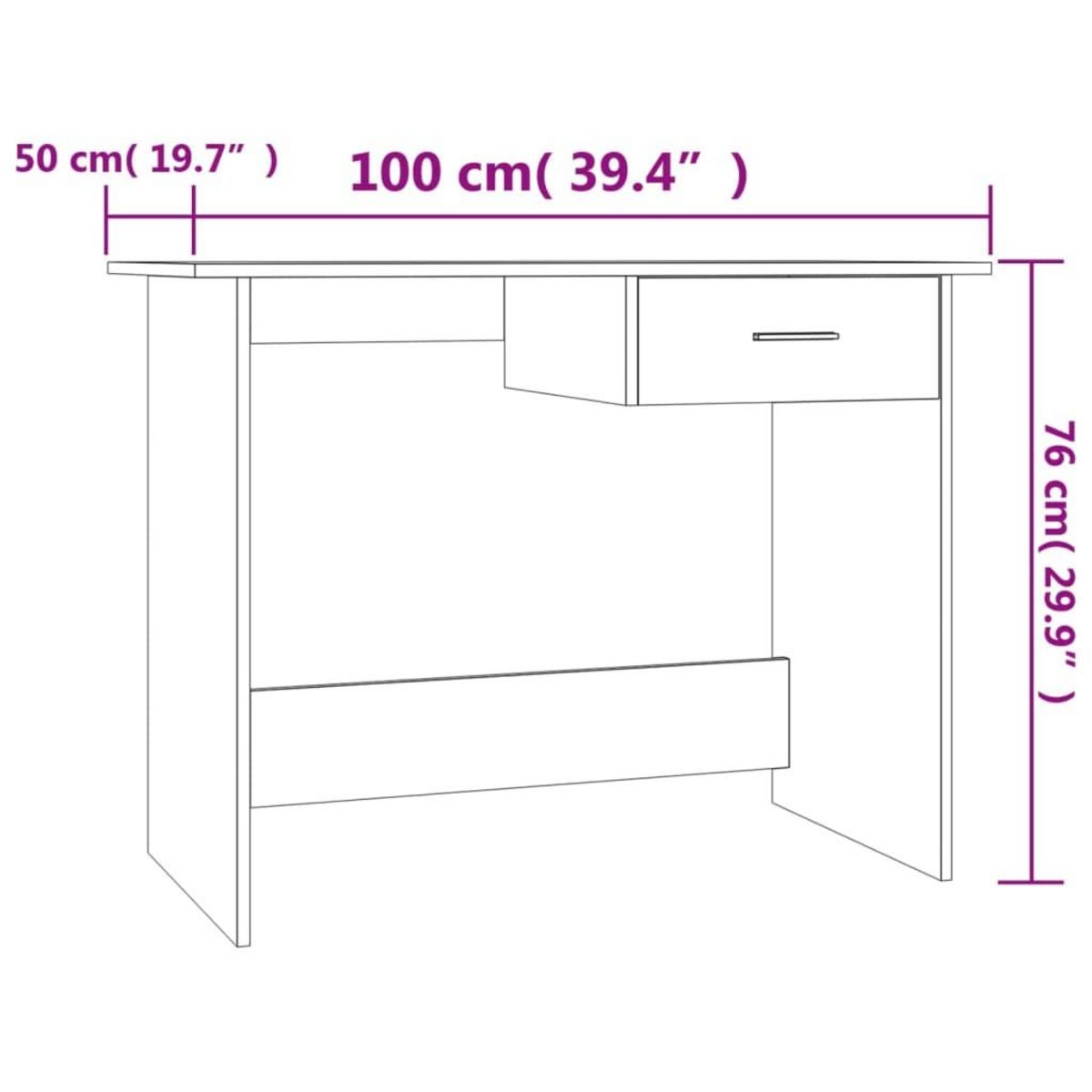 VIDAXL Bureau Chene fume 100x50x76 cm Bois d'ingenierie