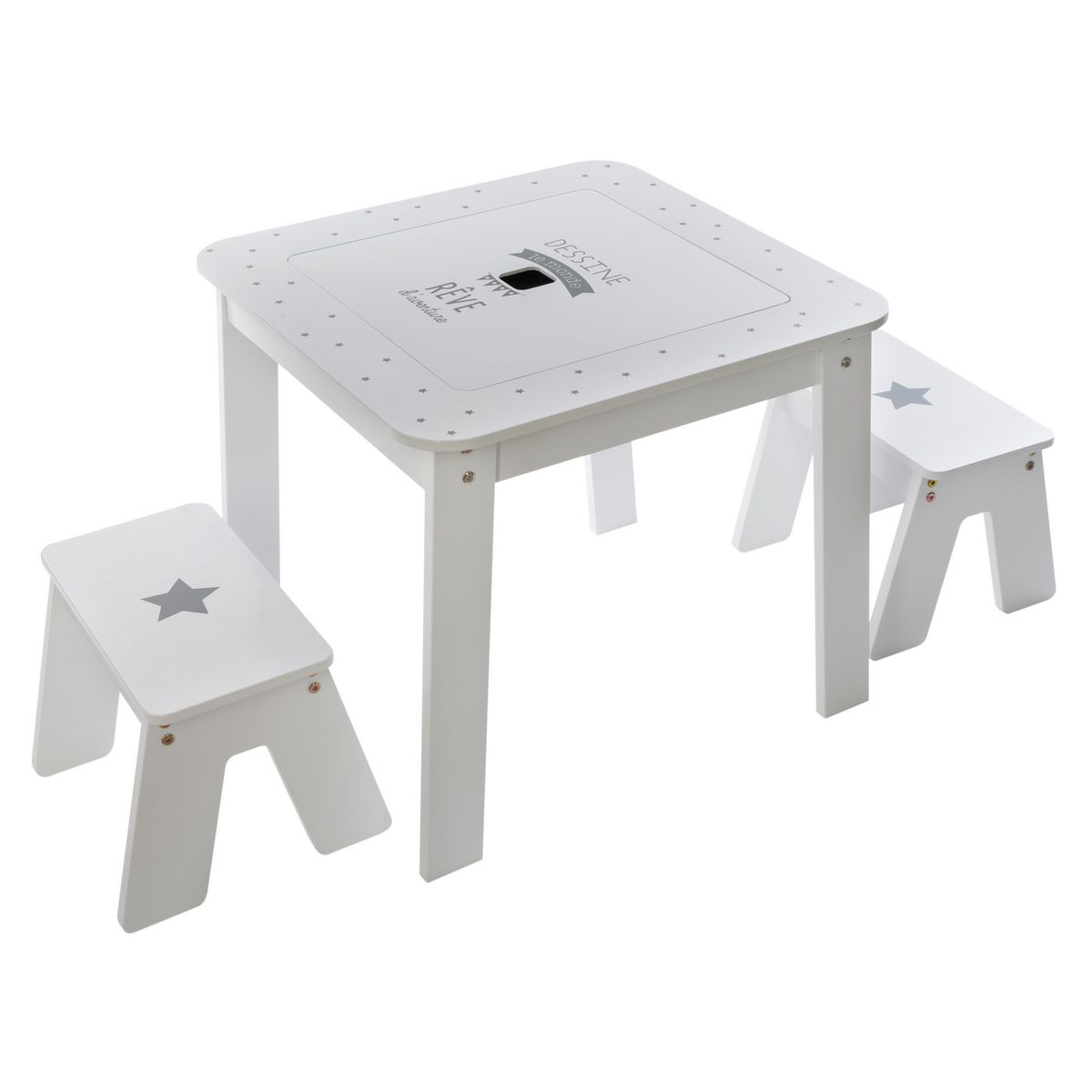 ATMOSPHERA Ensemble 1 table 2 tabourets enfant FUN