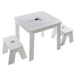 ATMOSPHERA Ensemble 1 table 2 tabourets enfant FUN. Coloris disponibles : Blanc