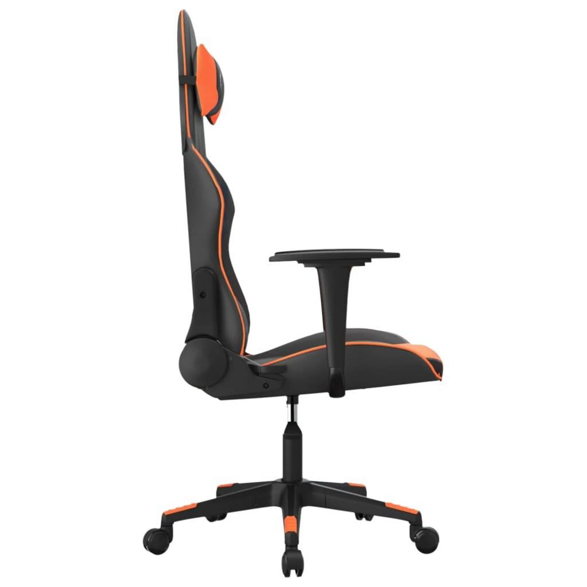 VIDAXL Chaise de jeu de massage Noir et orange Similicuir
