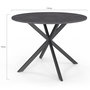 Voir la diapositive 4 : ID MARKET Table à manger ronde JASPE 6 personnes plateau effet béton pied araignée gris anthracite 110 cm