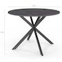 Voir la diapositive 4 : ID MARKET Table à manger ronde JASPE 6 personnes plateau effet béton pied araignée gris anthracite 110 cm